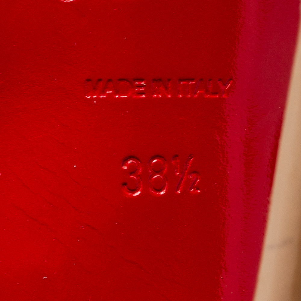Christian Louboutin Beige Patent Leather Bianca Platform Pumps Size 38.5
