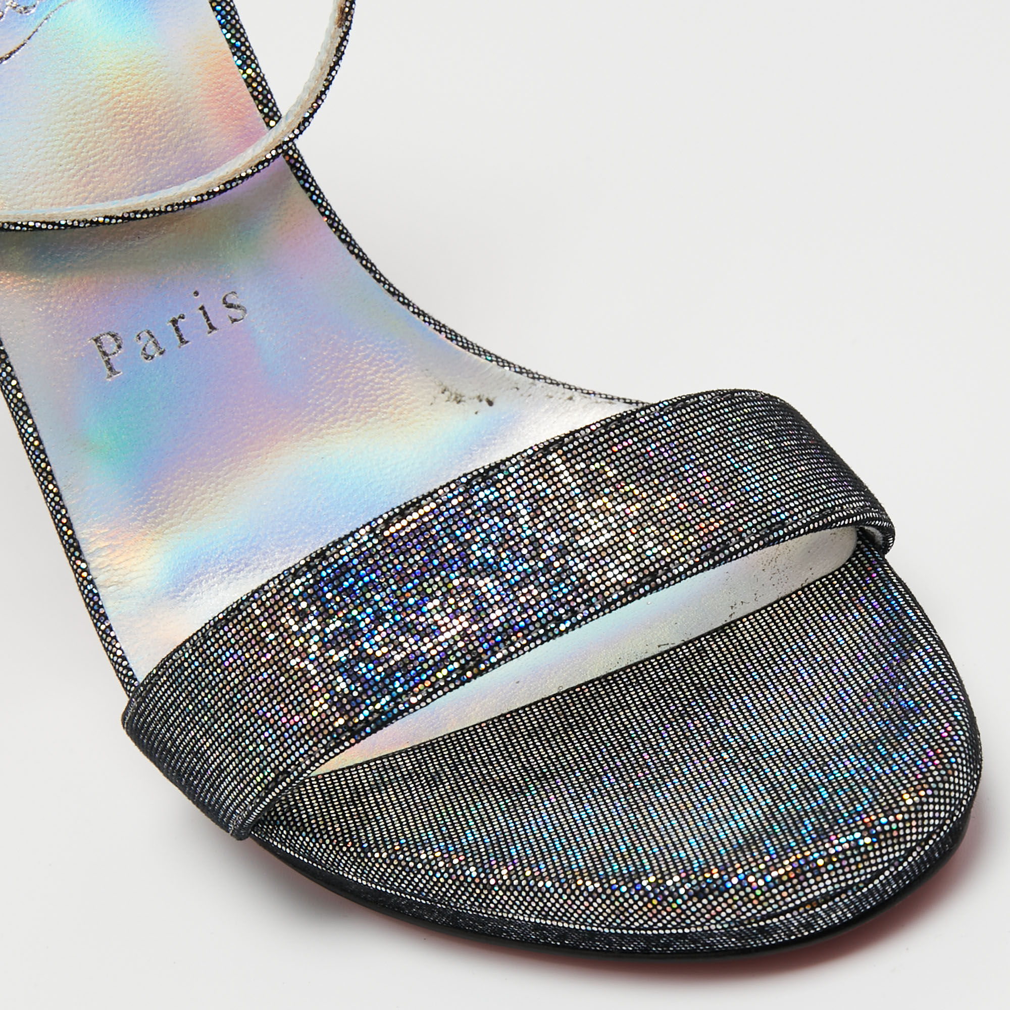 Christian Louboutin Multicolor Glitter Loubi Queen Sandals Size 38.5