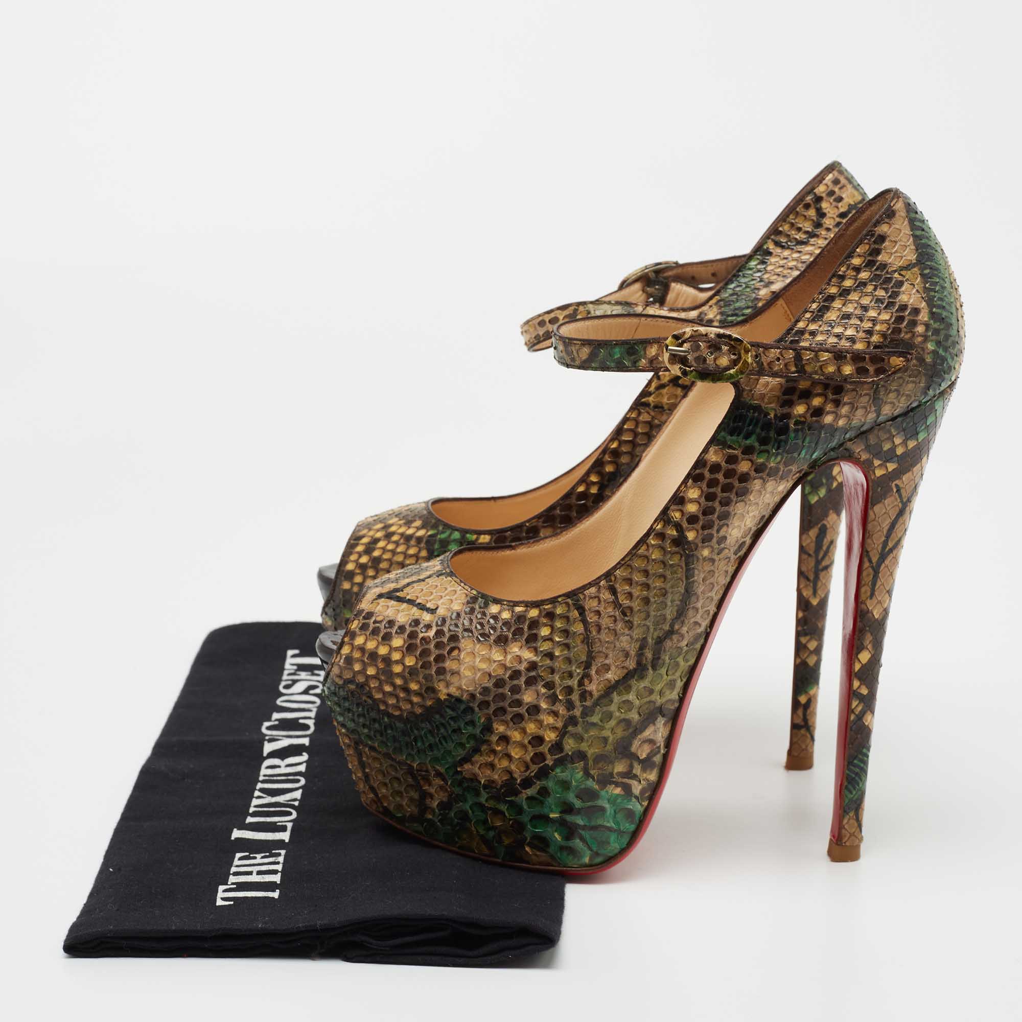 Christian Louboutin Multicolor Python Leather Lady Highness Pumps Size 37