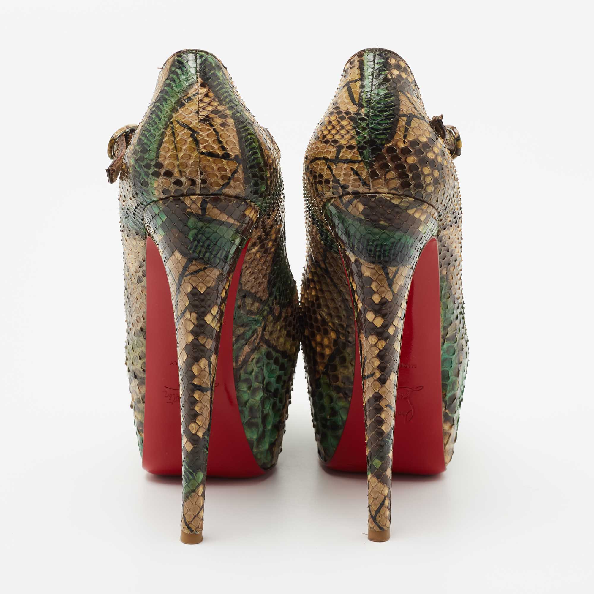 Christian Louboutin Multicolor Python Leather Lady Highness Pumps Size 37