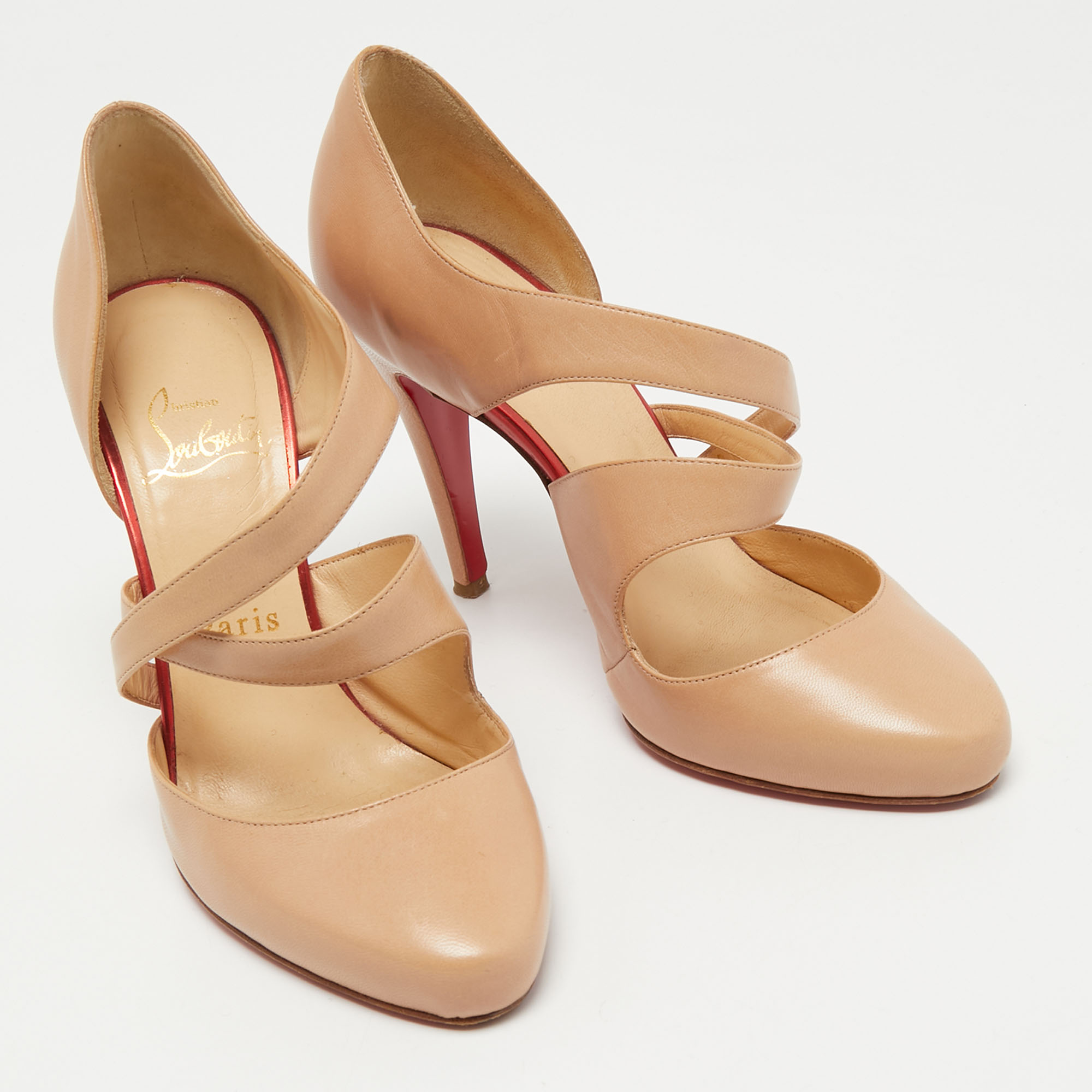 Christian Louboutin Beige Leather Citoyenne Pumps Size 36.5