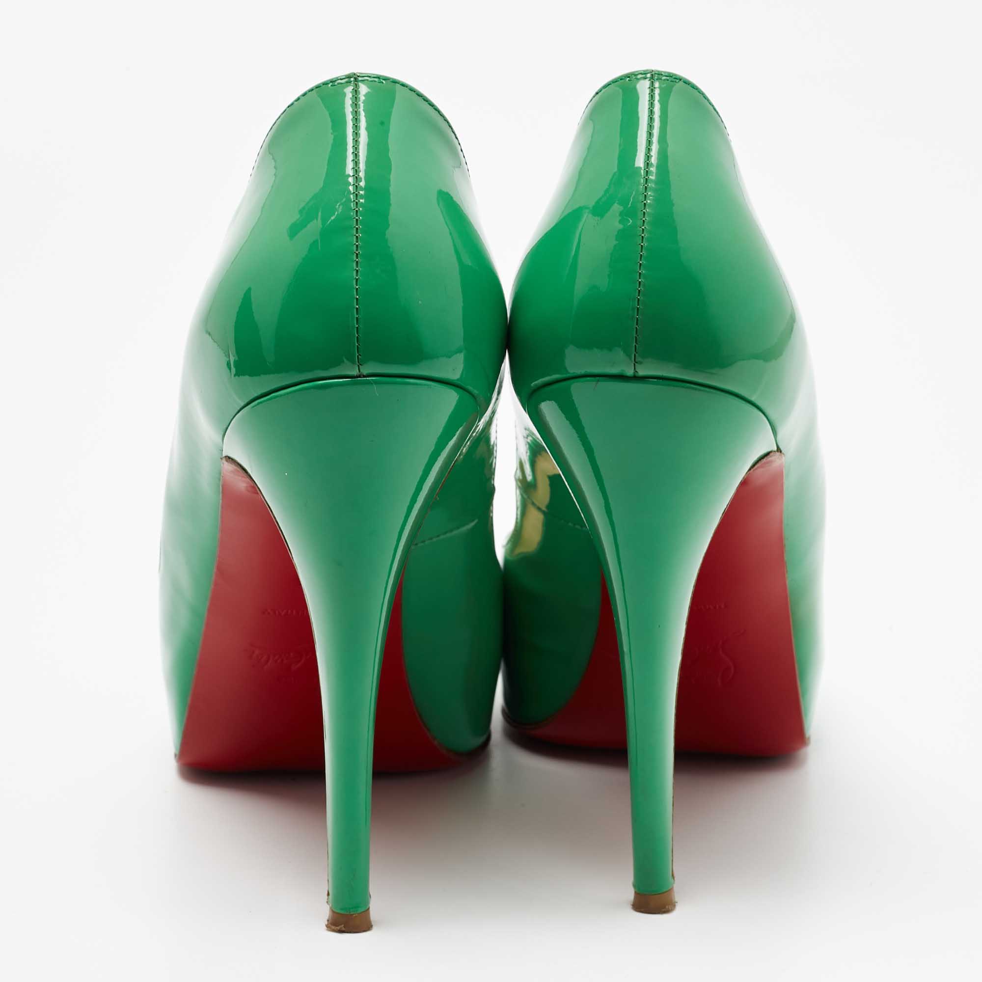 Christian Louboutin Green Patent Leather Very Prive Pumps Size 41
