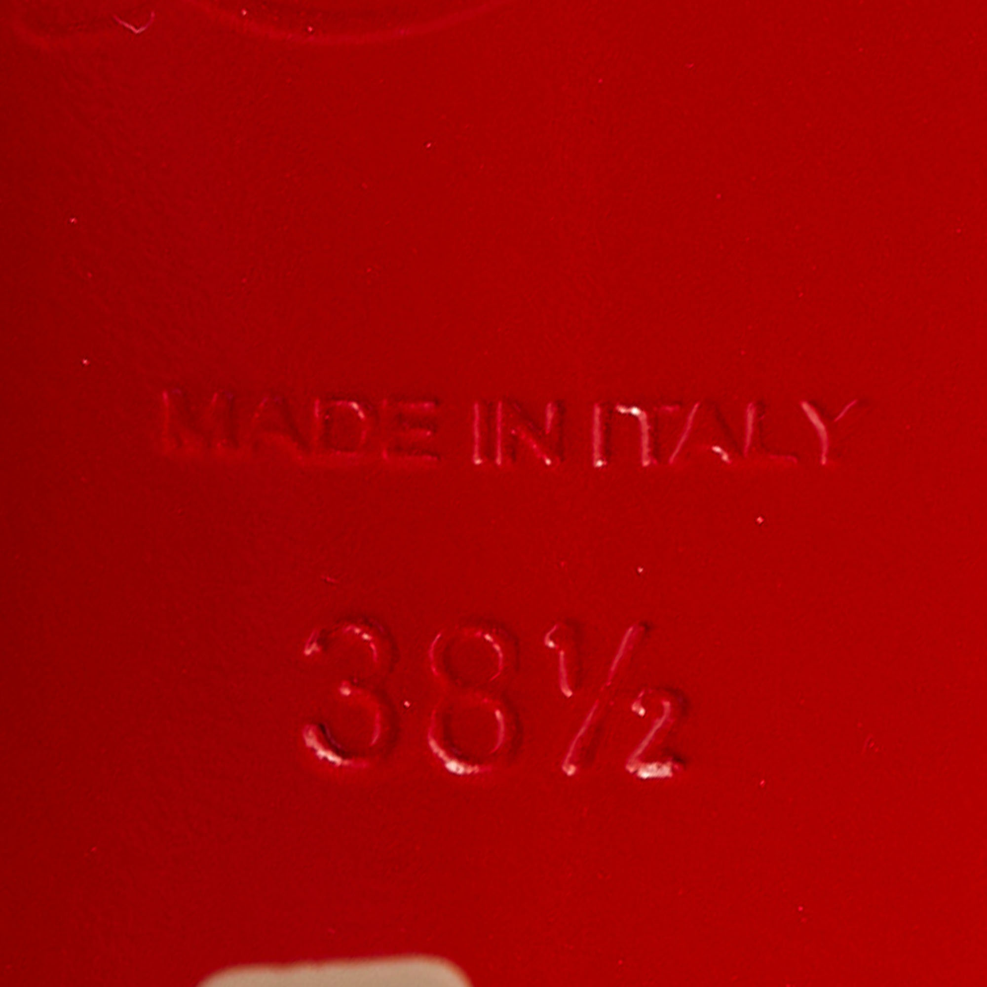 Christian Louboutin Beige Patent Leather Vita Dita Mary Jane Pumps Size 38.5