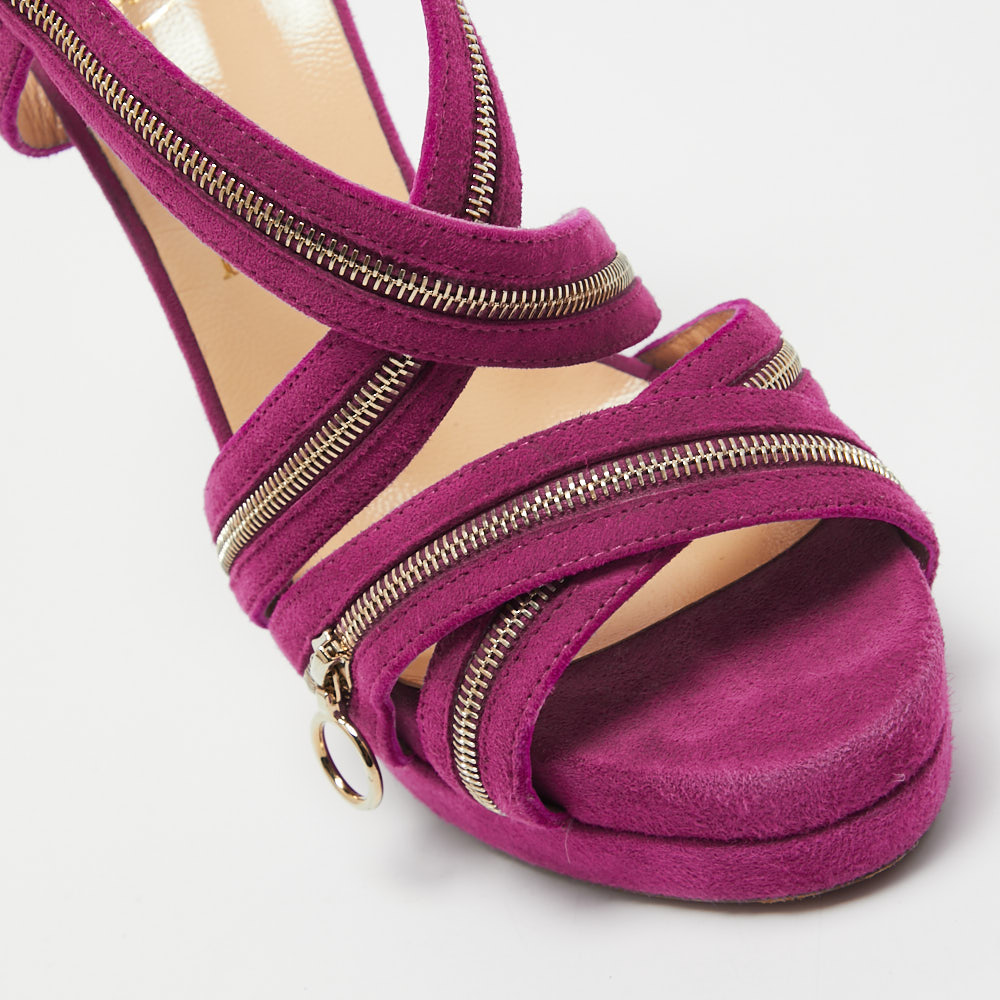 Christian Louboutin Purple Suede Rodita Sandals Size 36