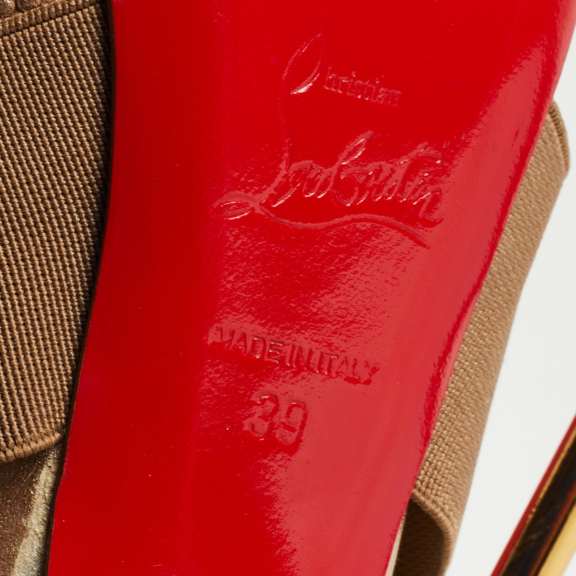 Christian Louboutin Metallic Brown Textured Leather Big Dorcet Pumps Size 39