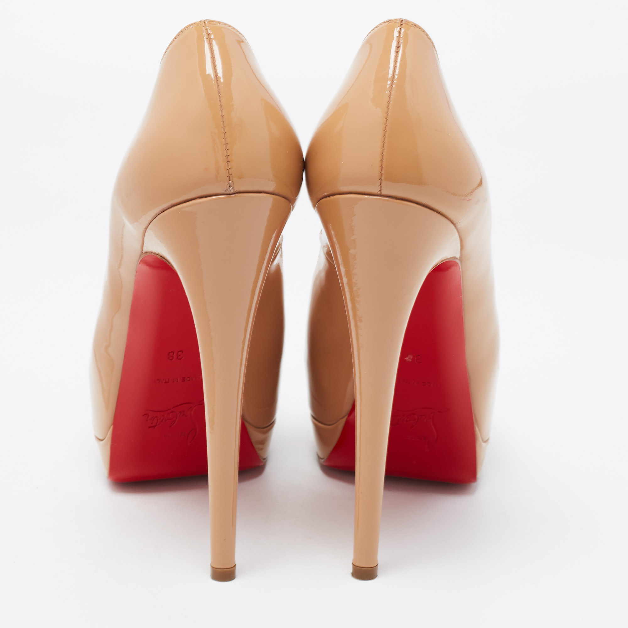 Christian Louboutin Beige Patent Very Prive Pumps Size 38