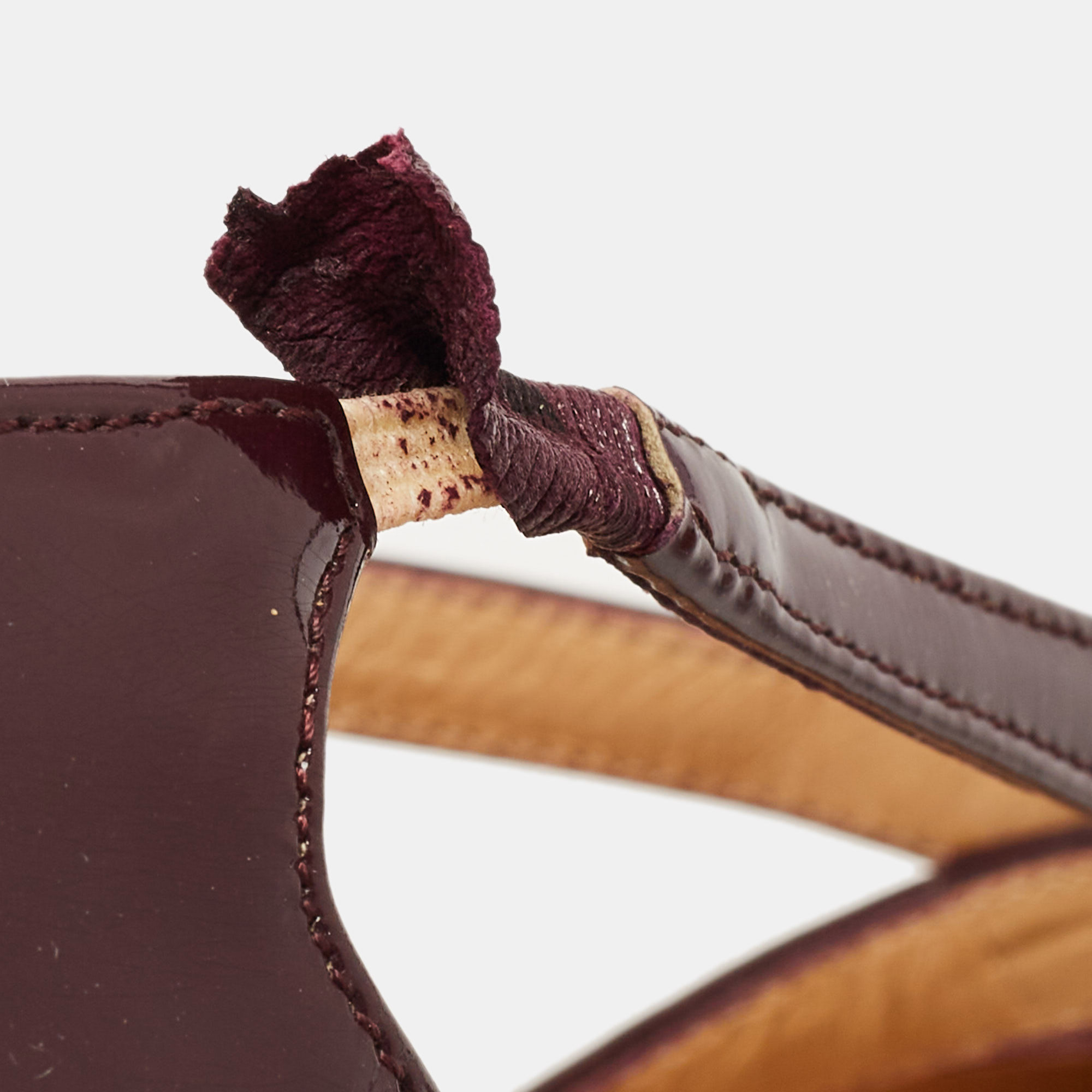 Christian Louboutin Burgundy Patent Leather Vita Dita Pumps Size 38