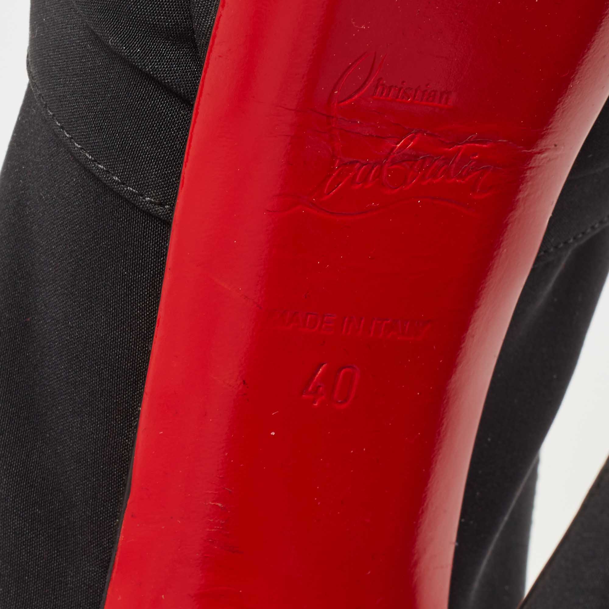 Christian Louboutin Black Fabric Jenny Slingback Pumps Size 40