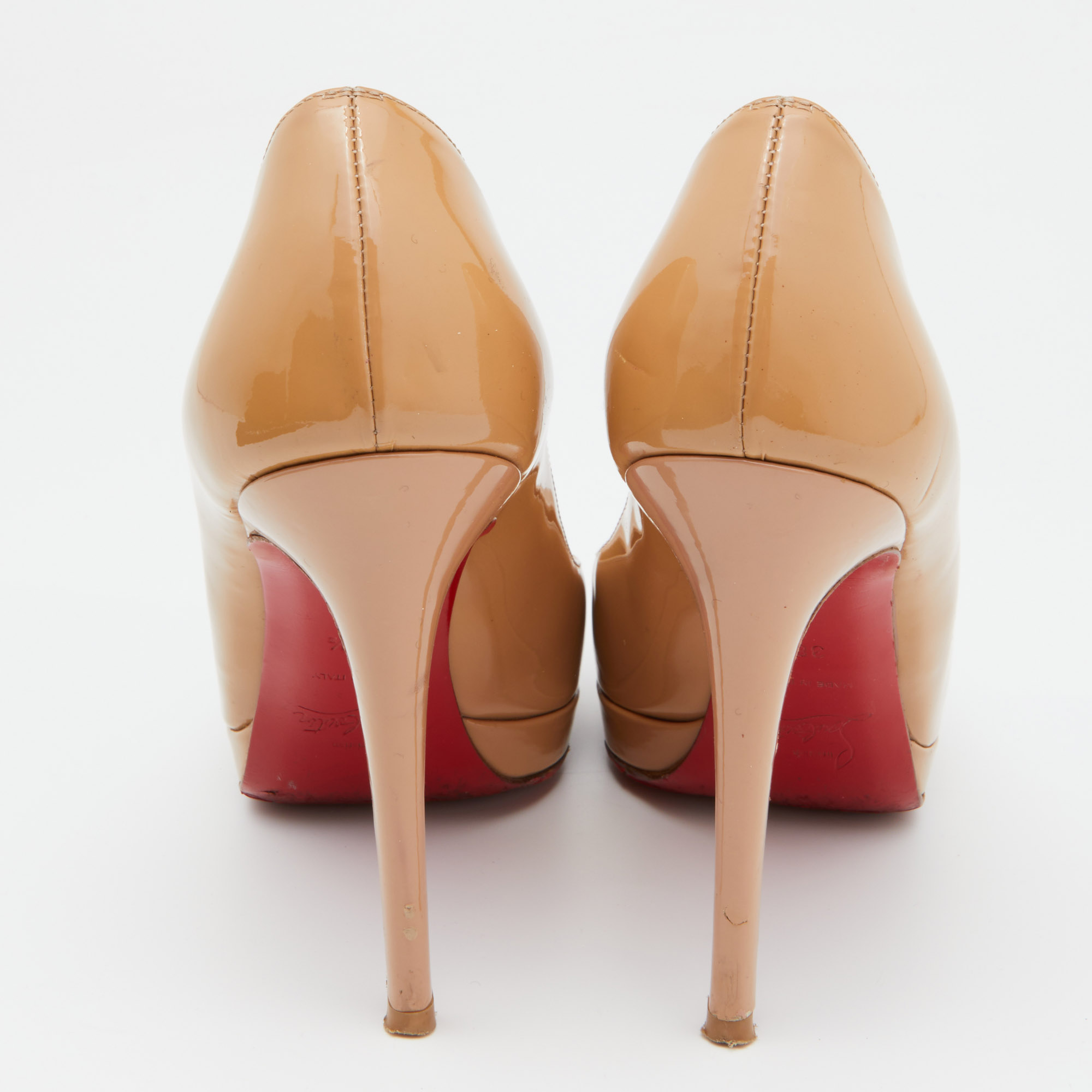 Christian Louboutin Beige Patent Leather New Simple Pumps Size 38.5