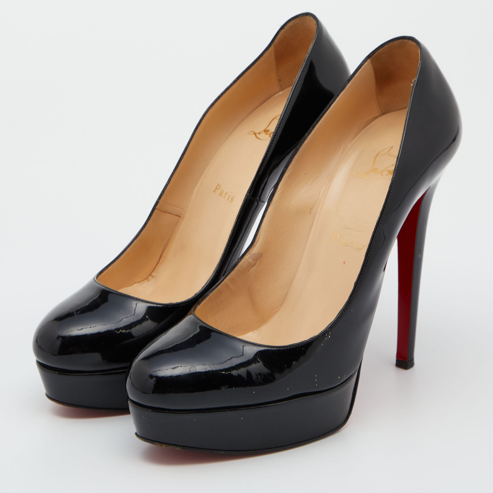 Christian Louboutin Black Patent Leather Bianca Pumps Size 40