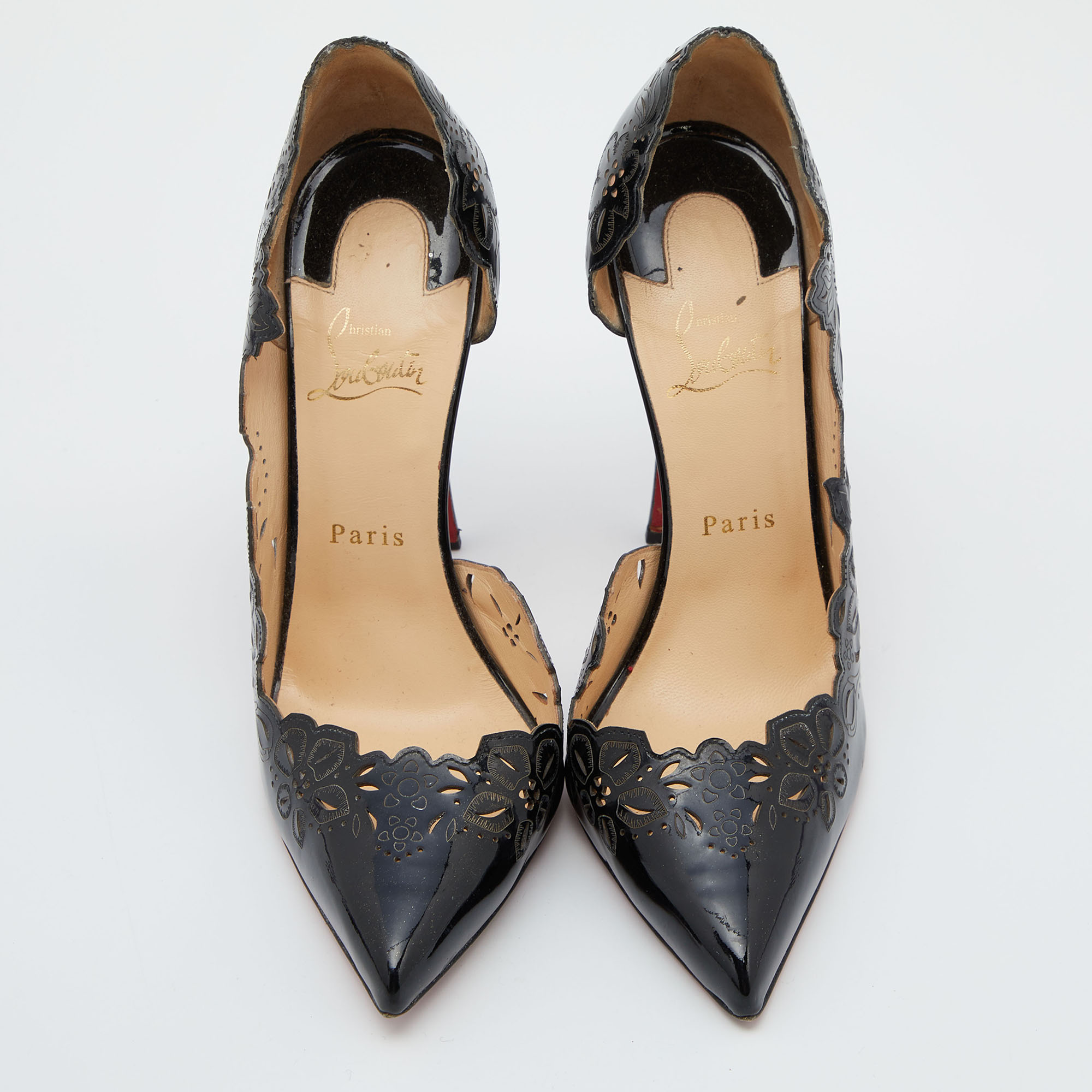 Christian Louboutin Black Patent Leather Beloved Pumps Size 40