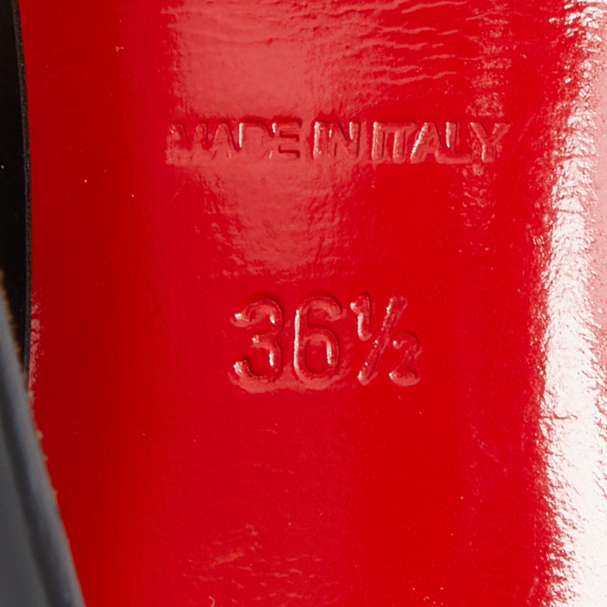 Christian Louboutin Black Patent Leather Lady Peep Pumps Size 36.5