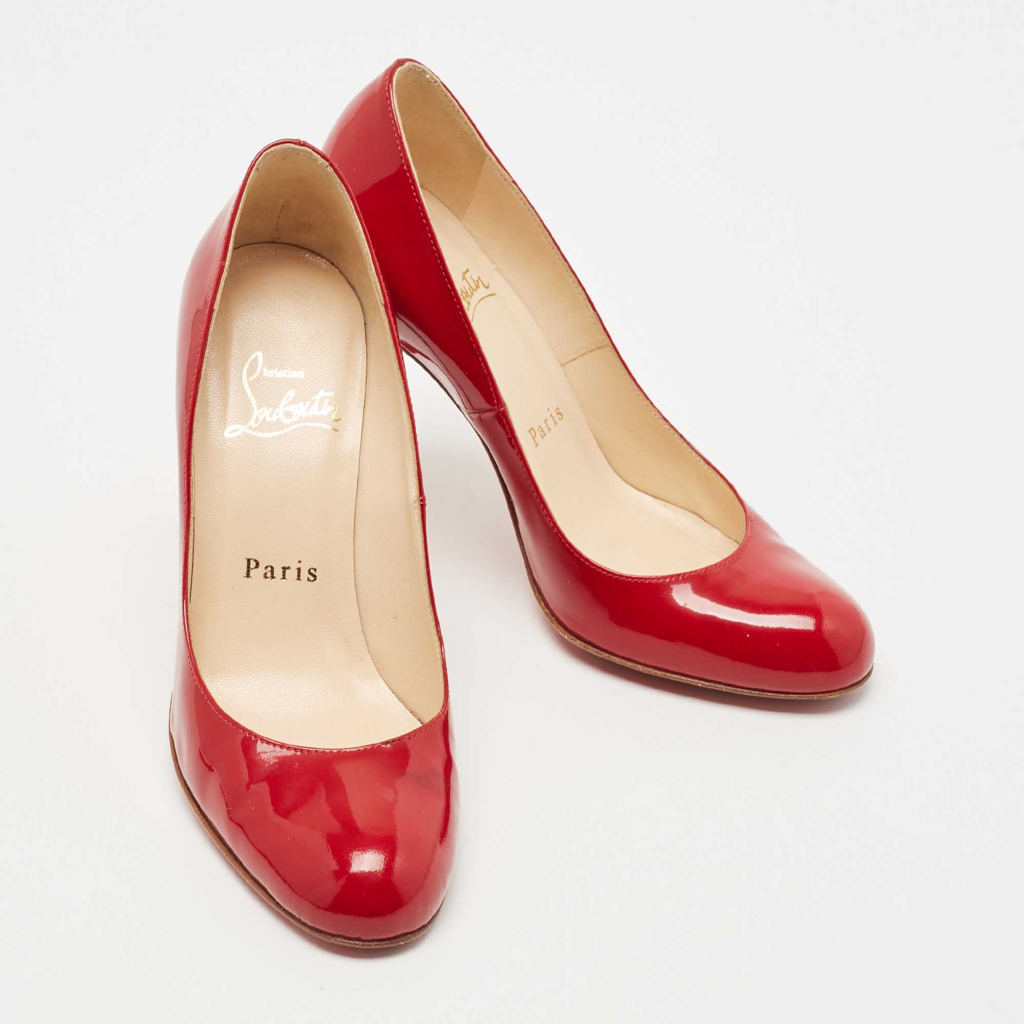 Christian Louboutin Red Patent Simple Pumps Size 34.5