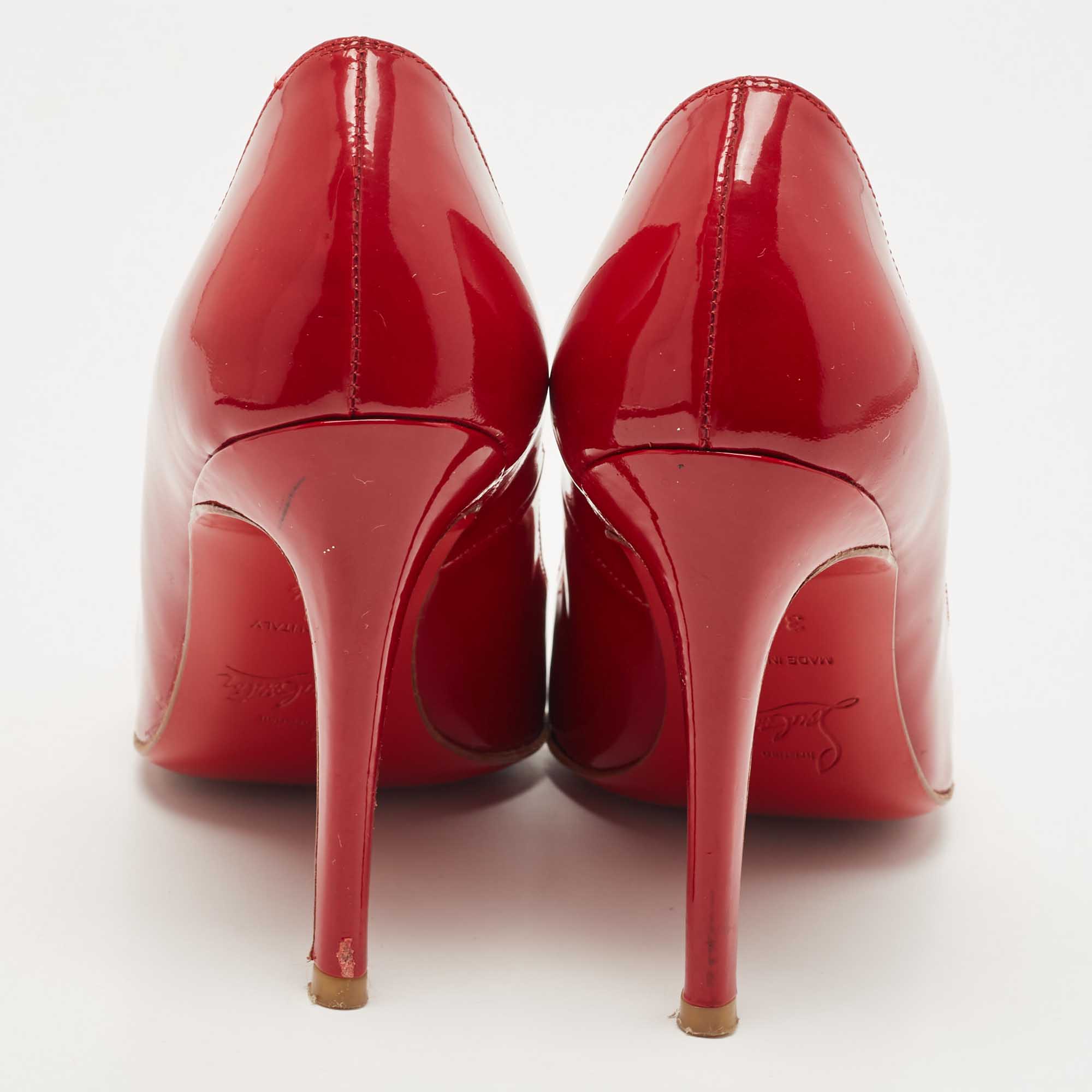 Christian Louboutin Red Patent Simple Pumps Size 34.5