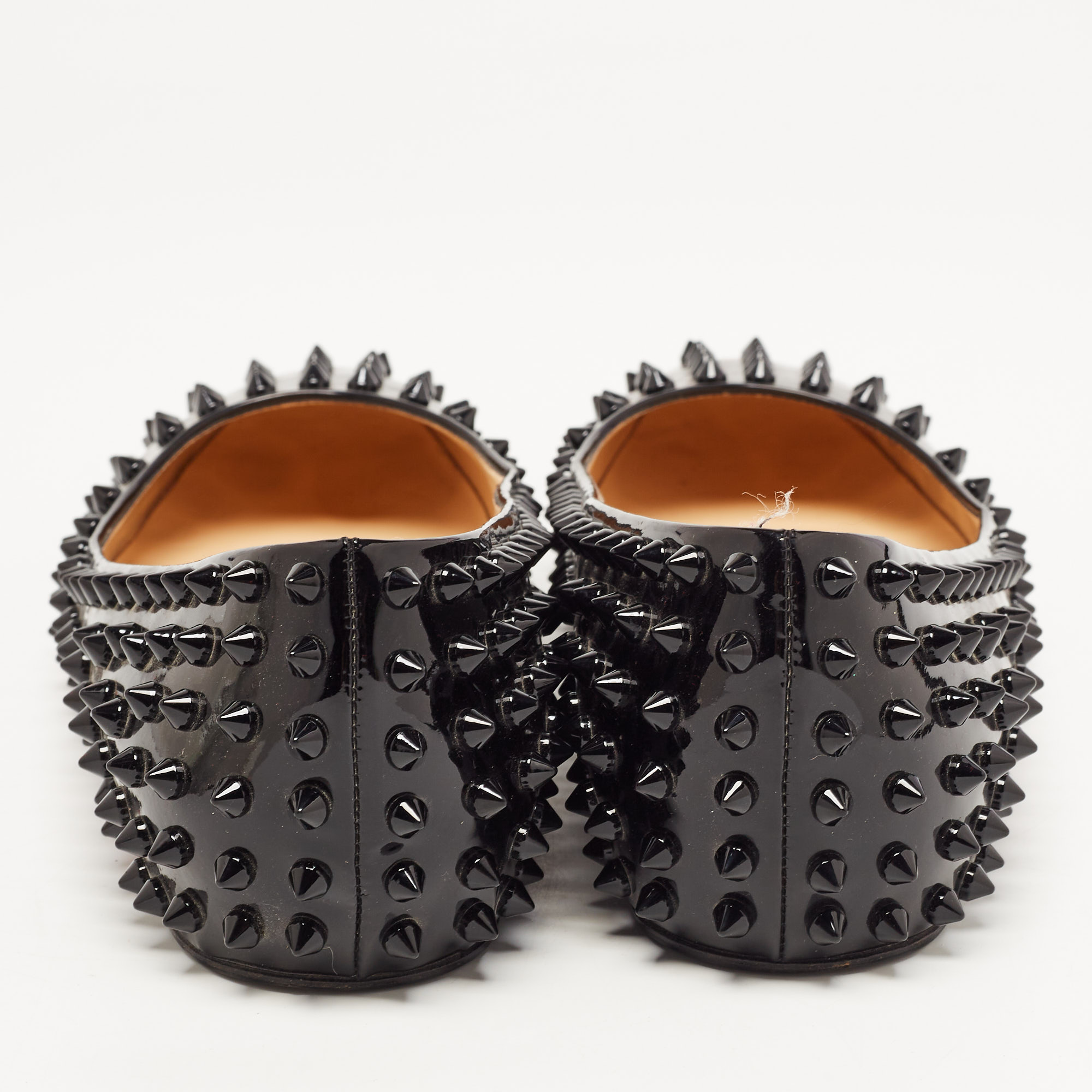 Christian Louboutin Black Patent Leather Gozul Ballet Flats Size 39
