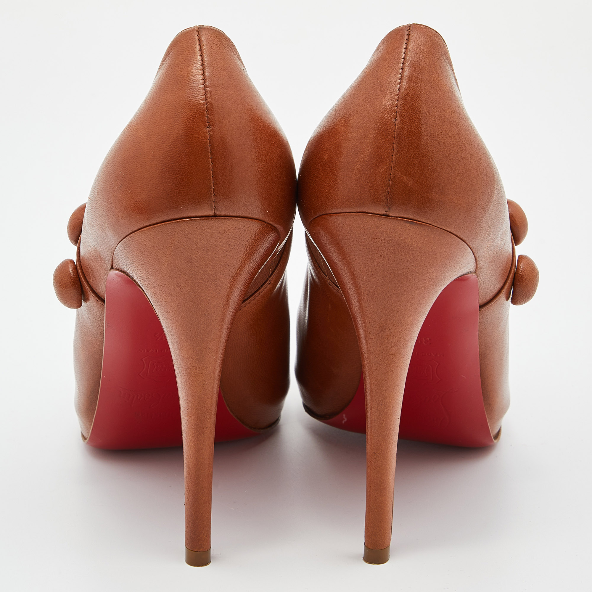 Christian Louboutin Tan Leather C'est Moi Ankle Booties Size 39.5