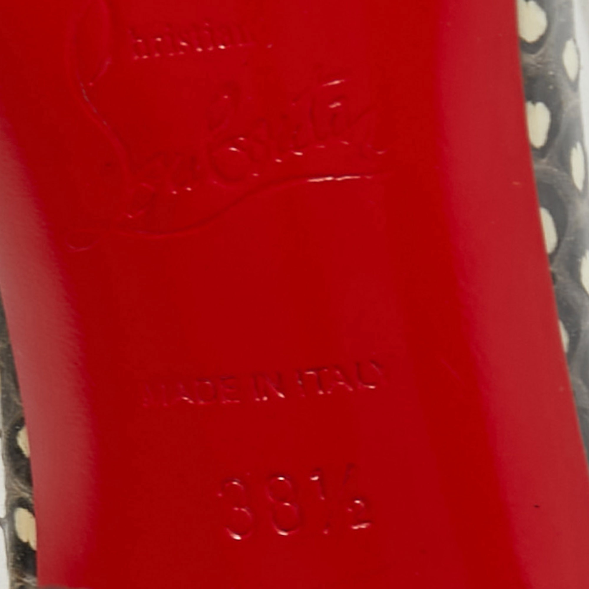 Christian Louboutin Tricolor PVC And Patent Epoca Slingback Pumps Size 38.5