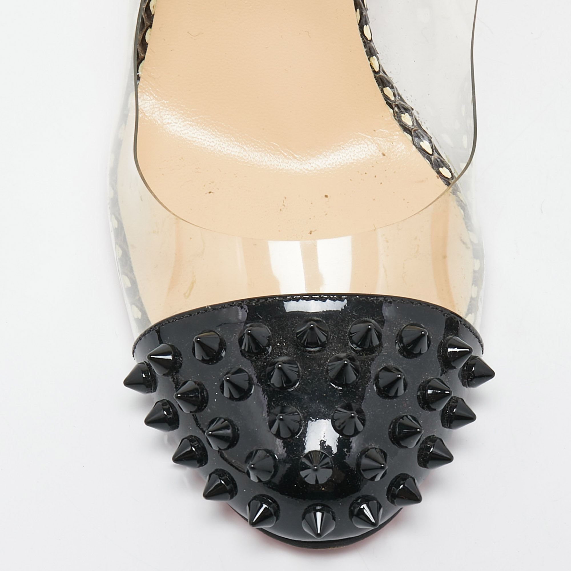 Christian Louboutin Tricolor PVC And Patent Epoca Slingback Pumps Size 38.5