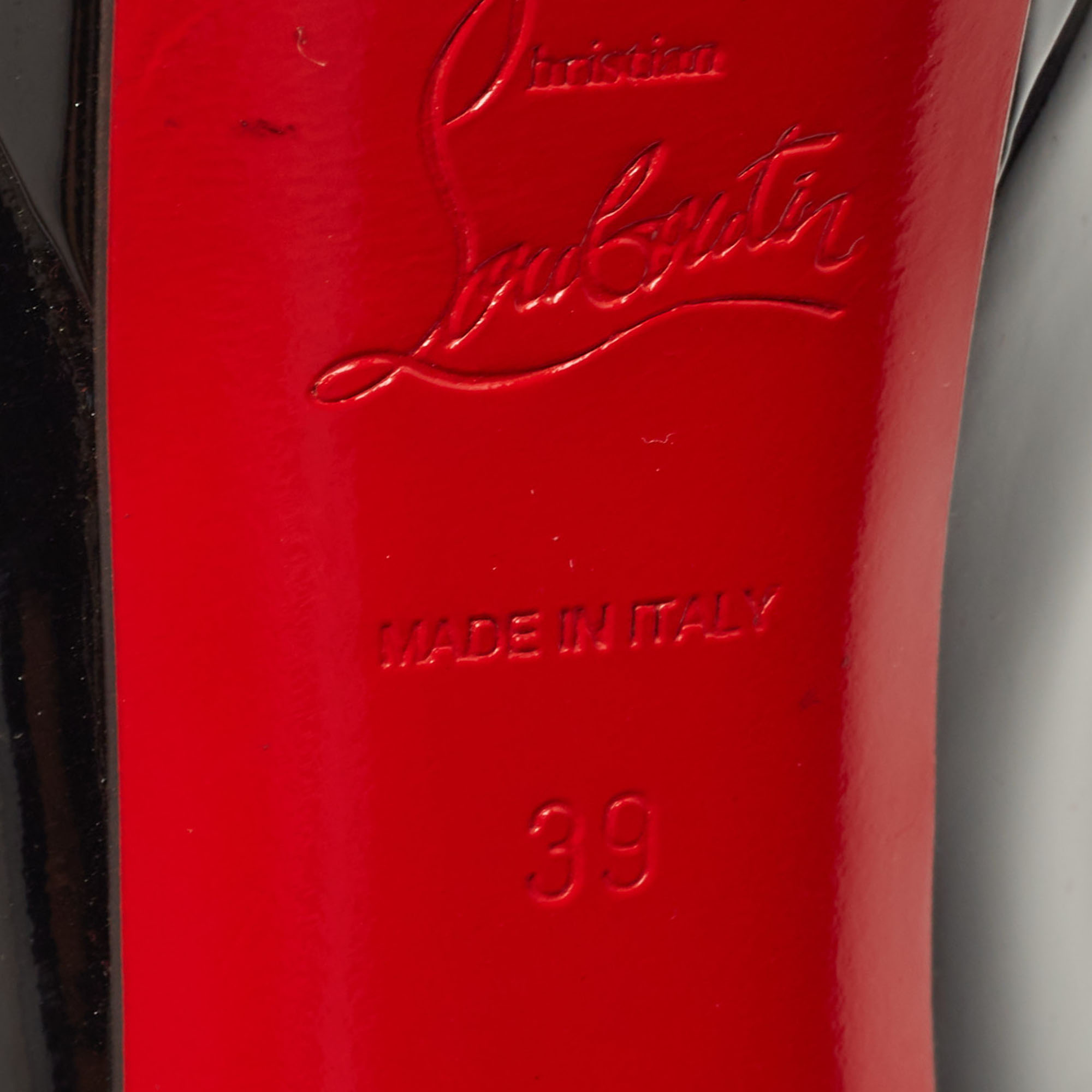 Christian Louboutin Black Patent Leather Bianca Pumps Size 39