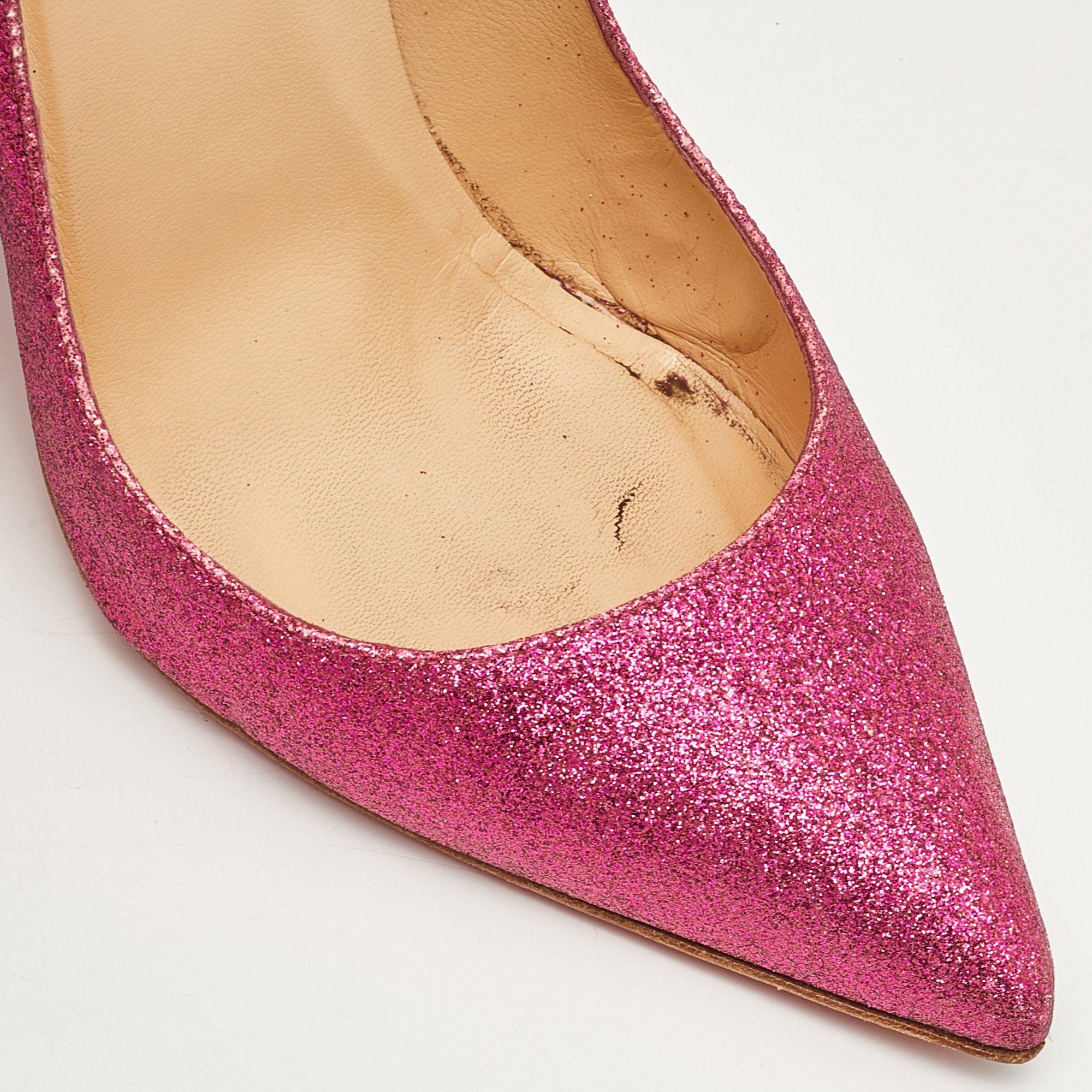 Christian Louboutin Pink Glitter Pigalle Pumps Size 39.5