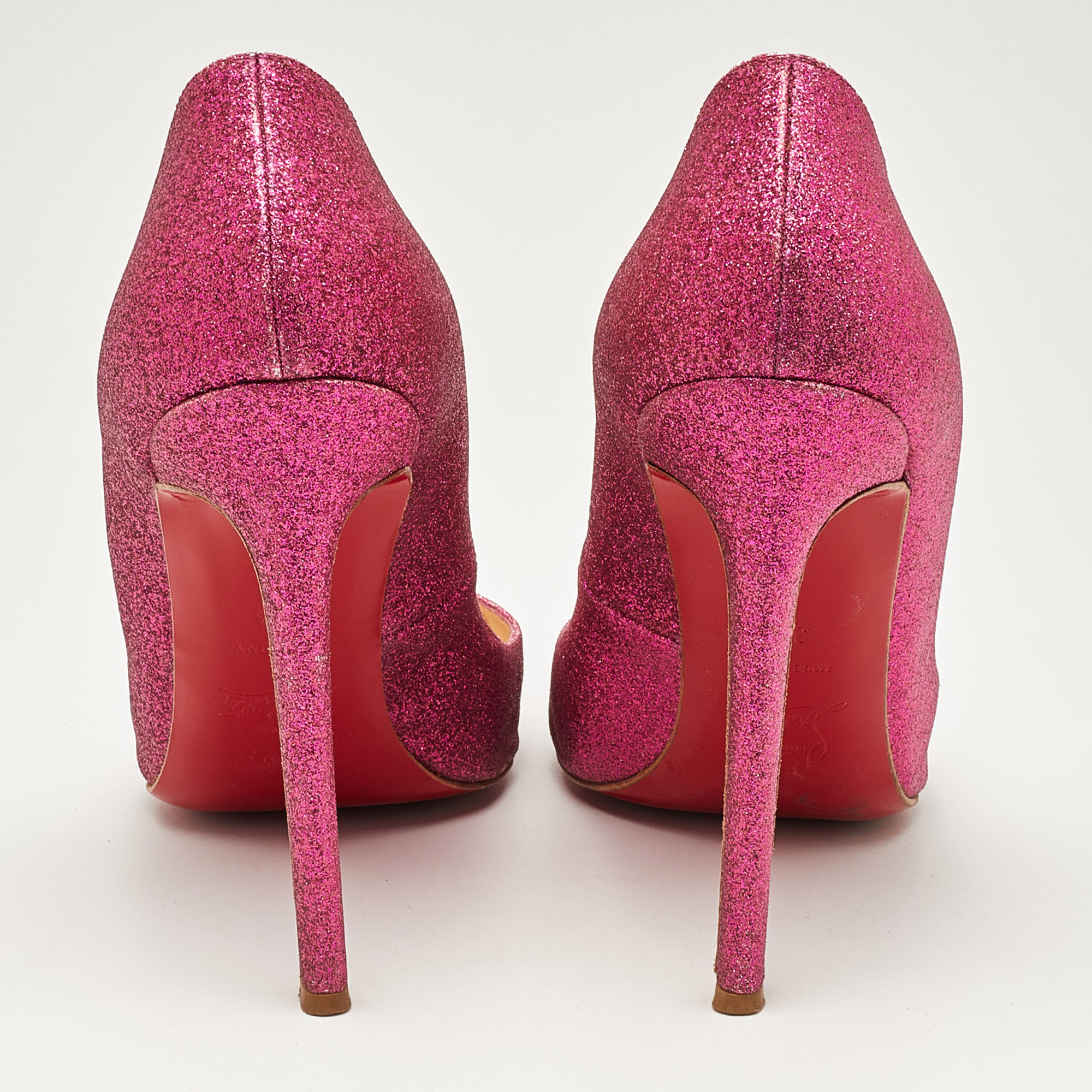 Christian Louboutin Pink Glitter Pigalle Pumps Size 39.5