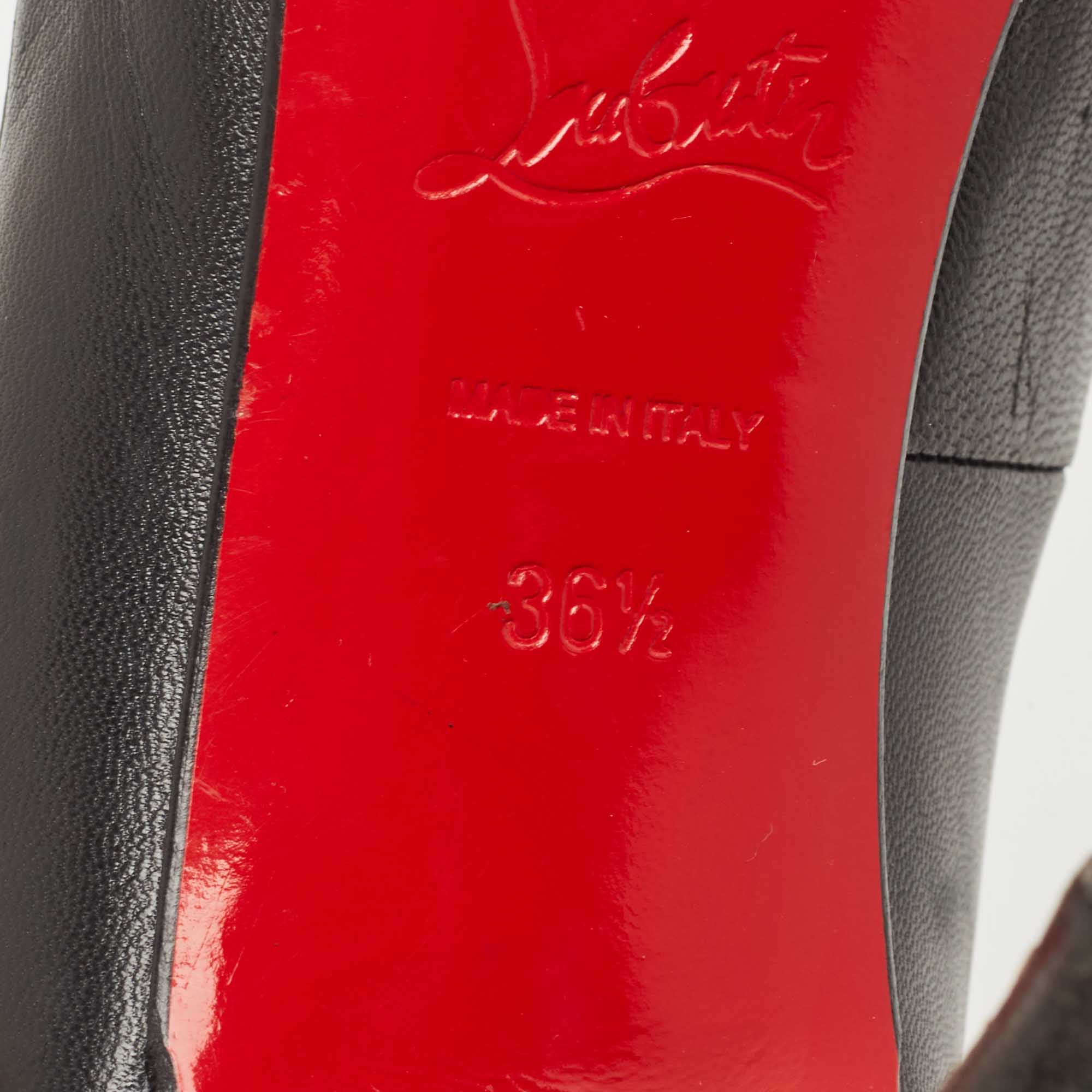 Christian Louboutin Black Leather Geo Pumps Size 36.5