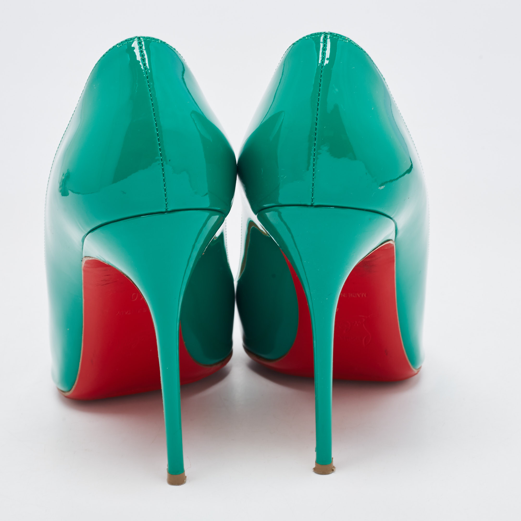 Christian Louboutin Green Patent Leather So Kate Pointed Toe Pumps Size 40