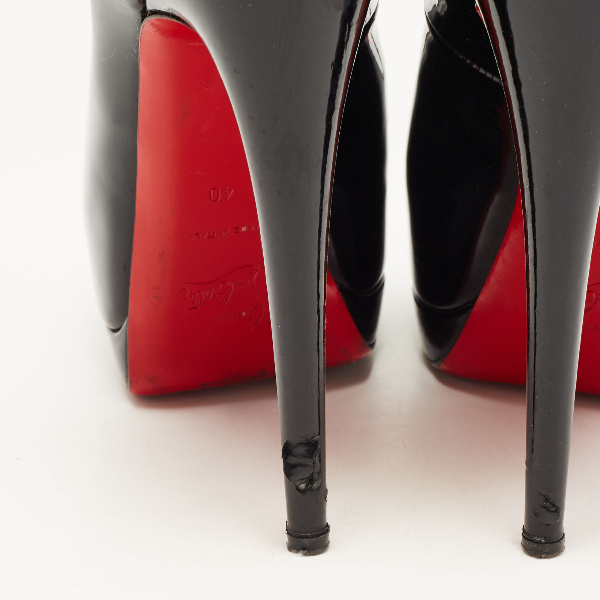 Christian Louboutin Black Patent Leather Altadama Pumps Size 40