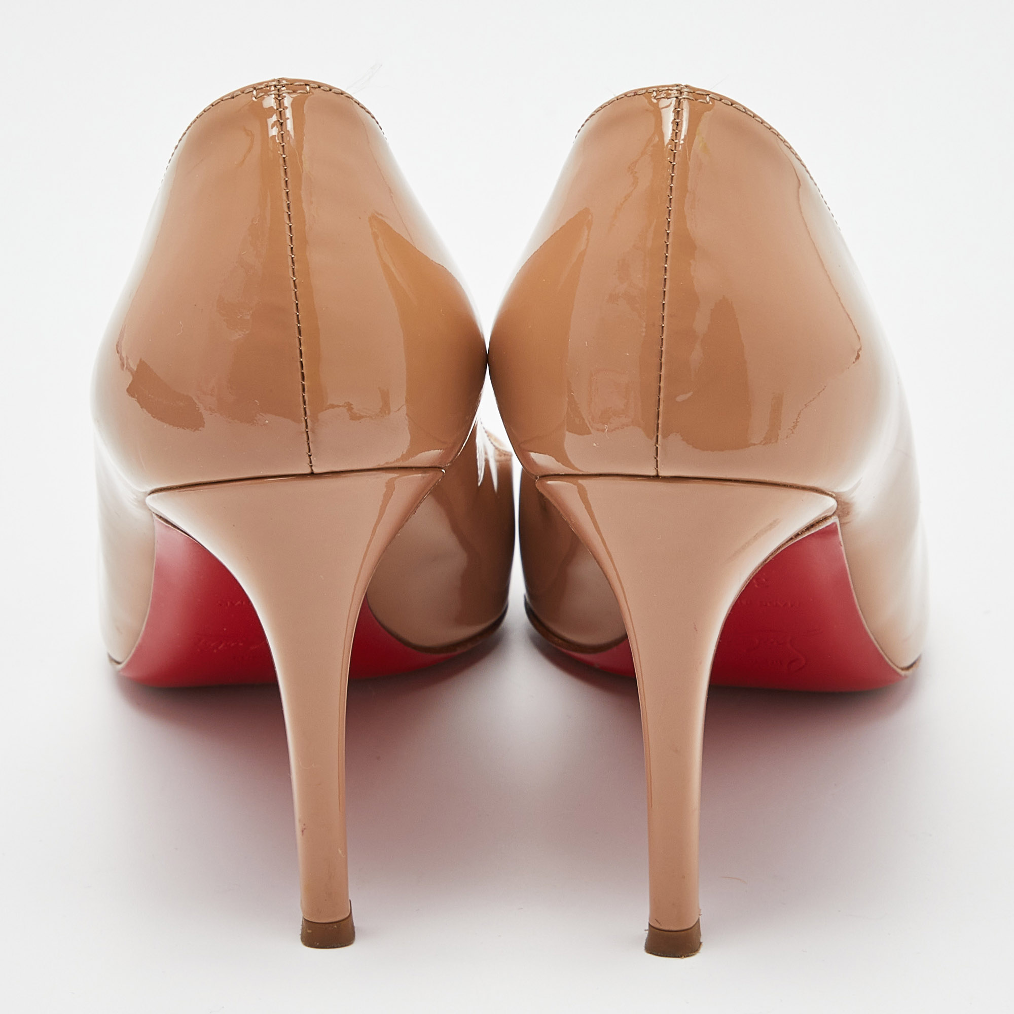 Christian Louboutin Beige Patent Leather Simple Pumps Size 36.5
