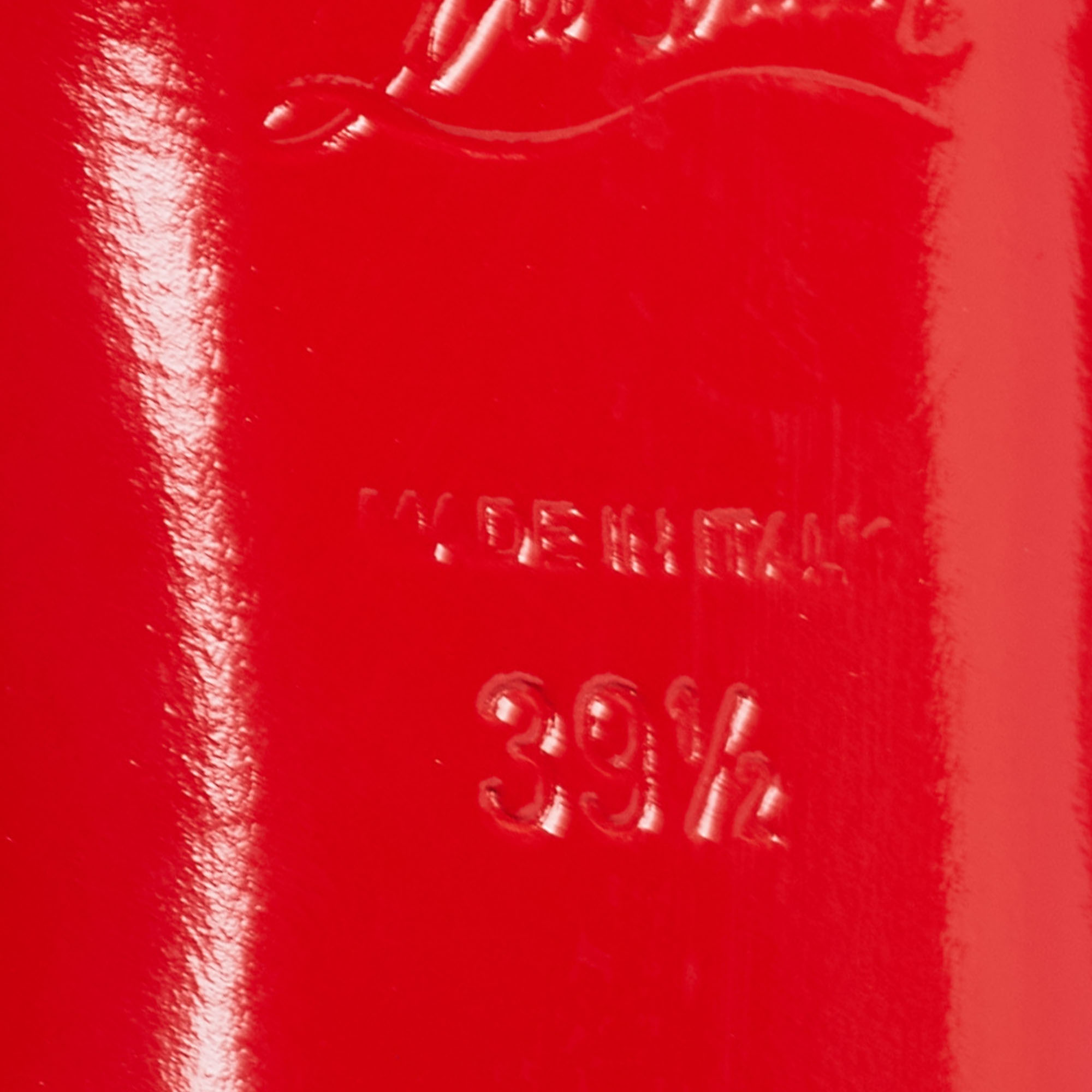 Christian Louboutin Beige Patent Leather Altadama Peep Toe Platform Pumps Size 39.5