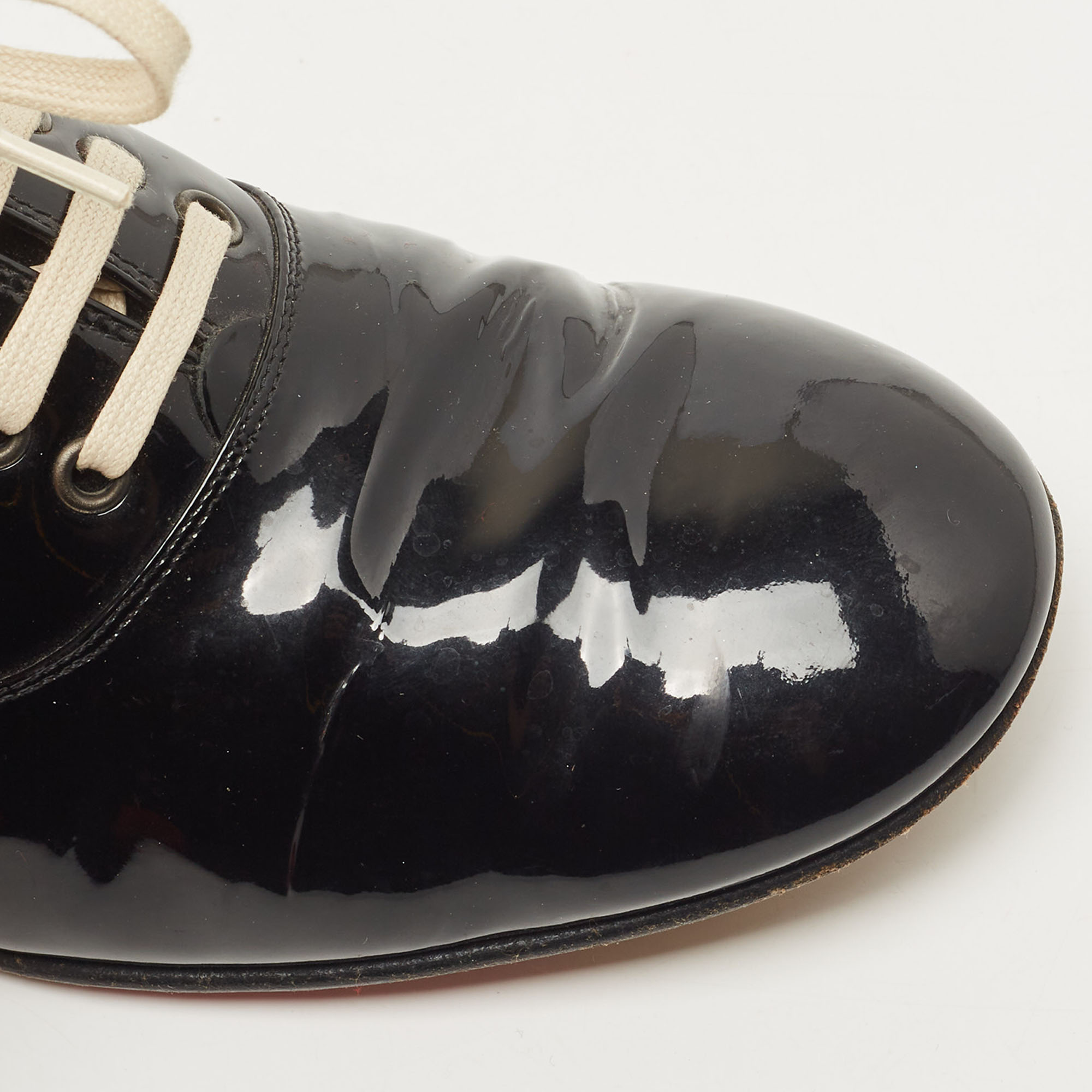 Christian Louboutin Black Patent Leather Fred Oxfords Size 37.5