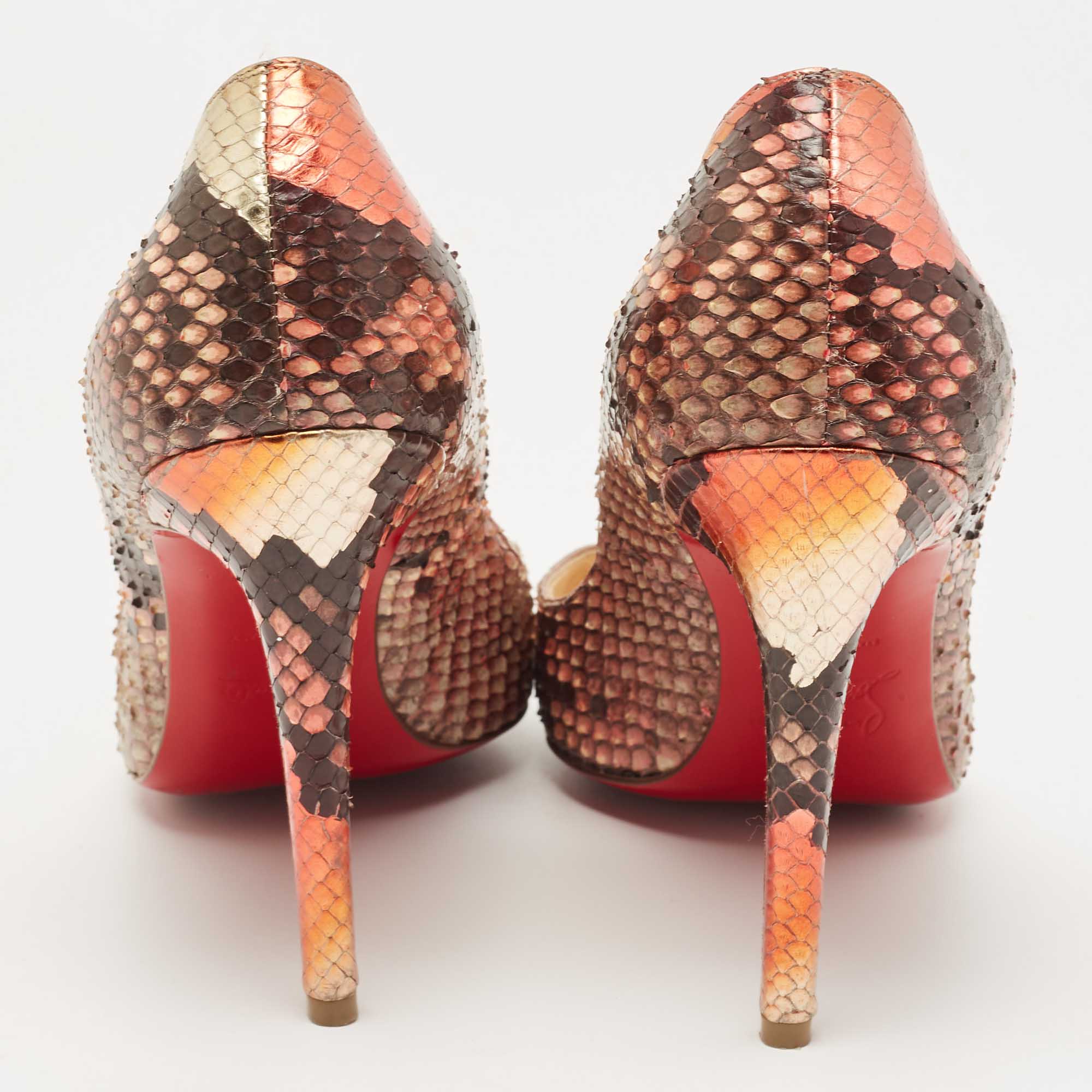 Christian Louboutin Multicolor Python Leather So Kate Pointed Toe Pumps Size 40.5