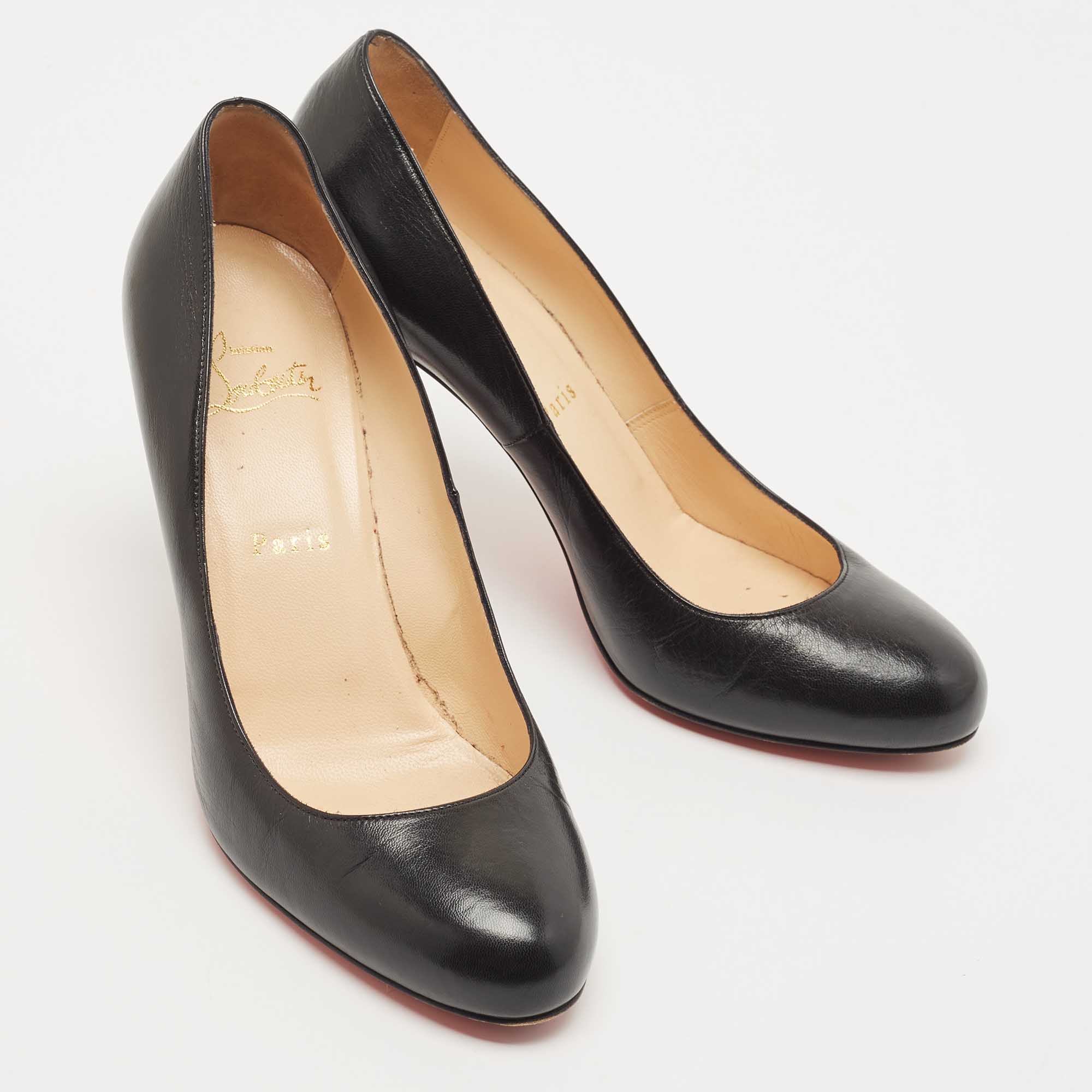Christian Louboutin Black Leather New Simple Pumps Size 39