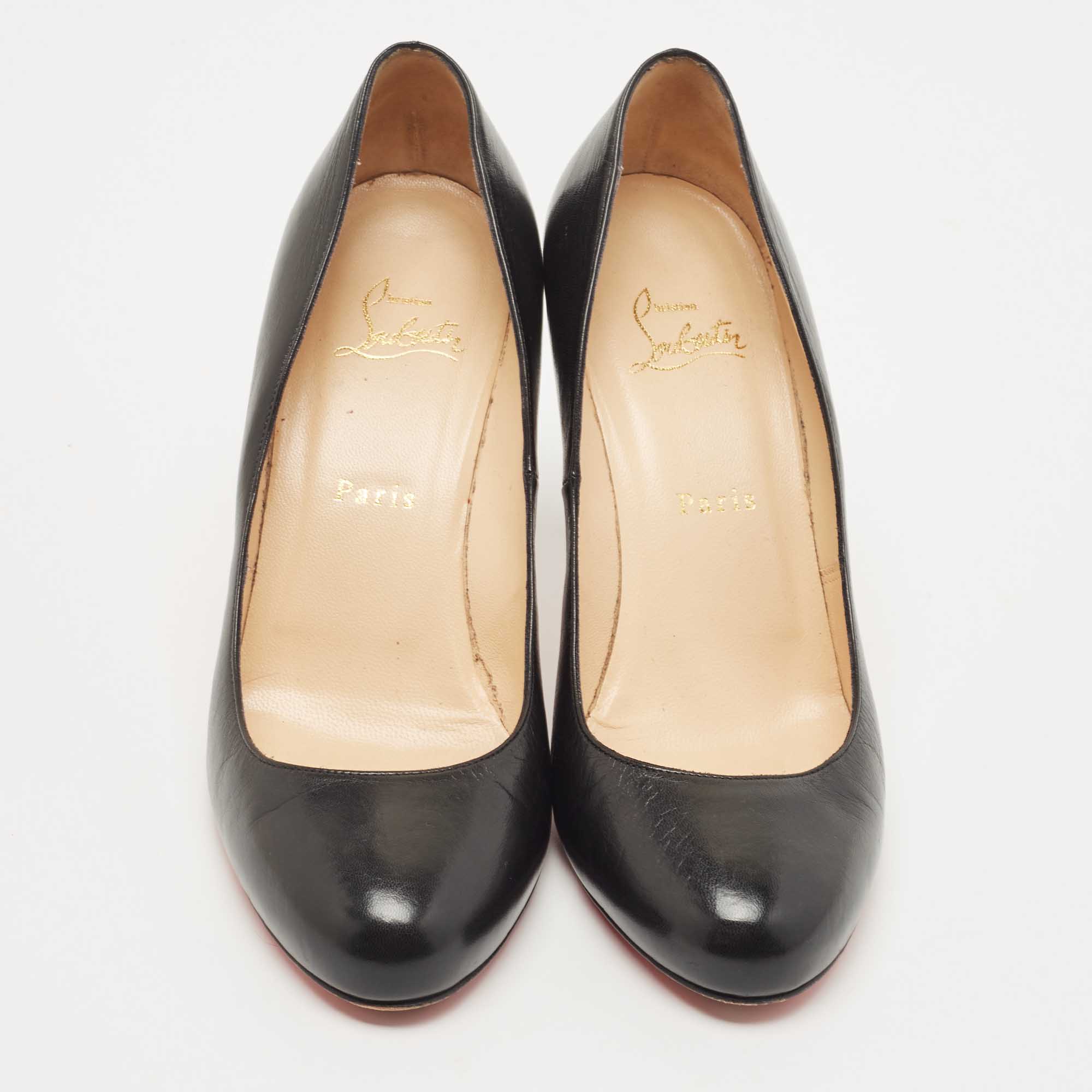 Christian Louboutin Black Leather New Simple Pumps Size 39