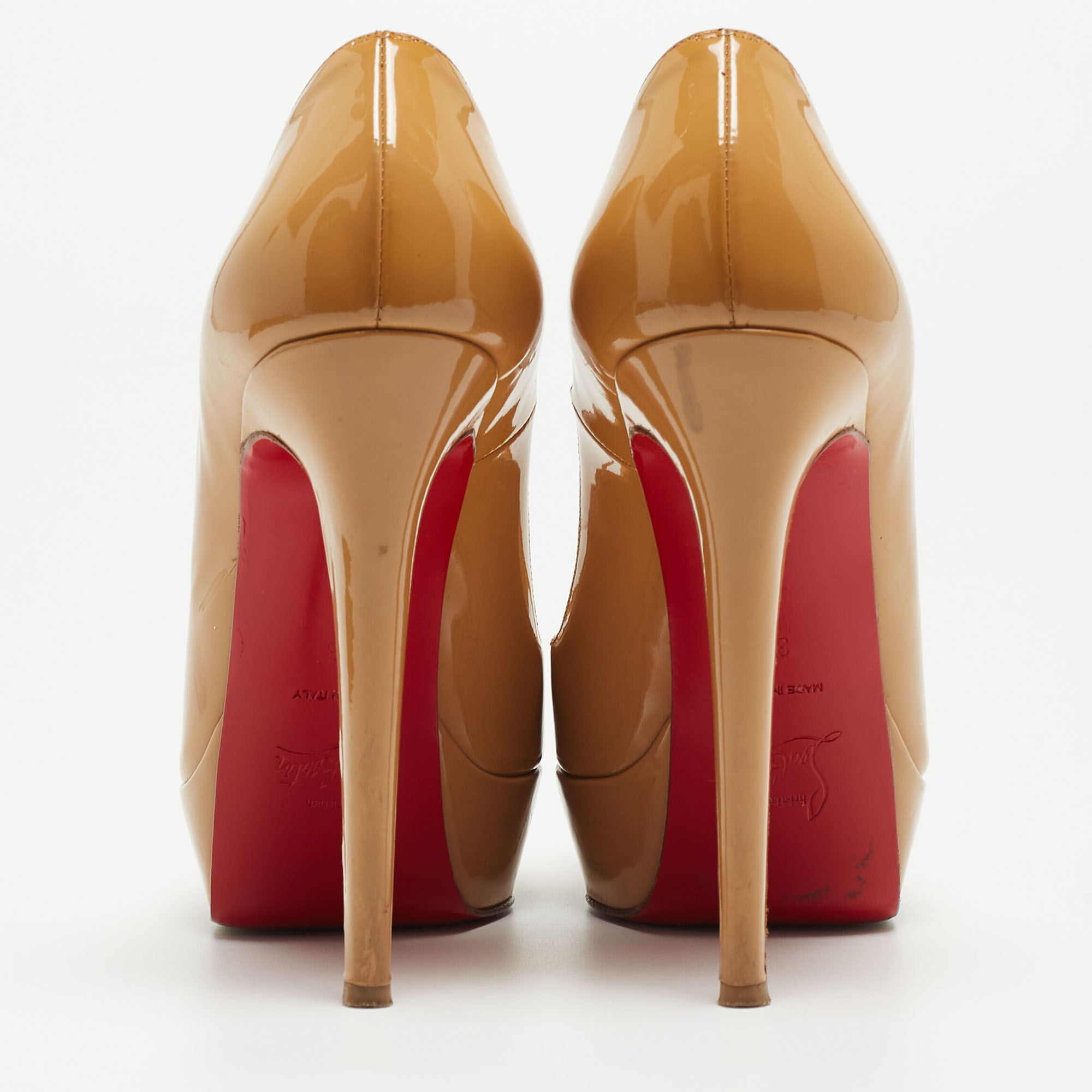 Christian Louboutin Beige Patent Very Prive Pumps Size 38