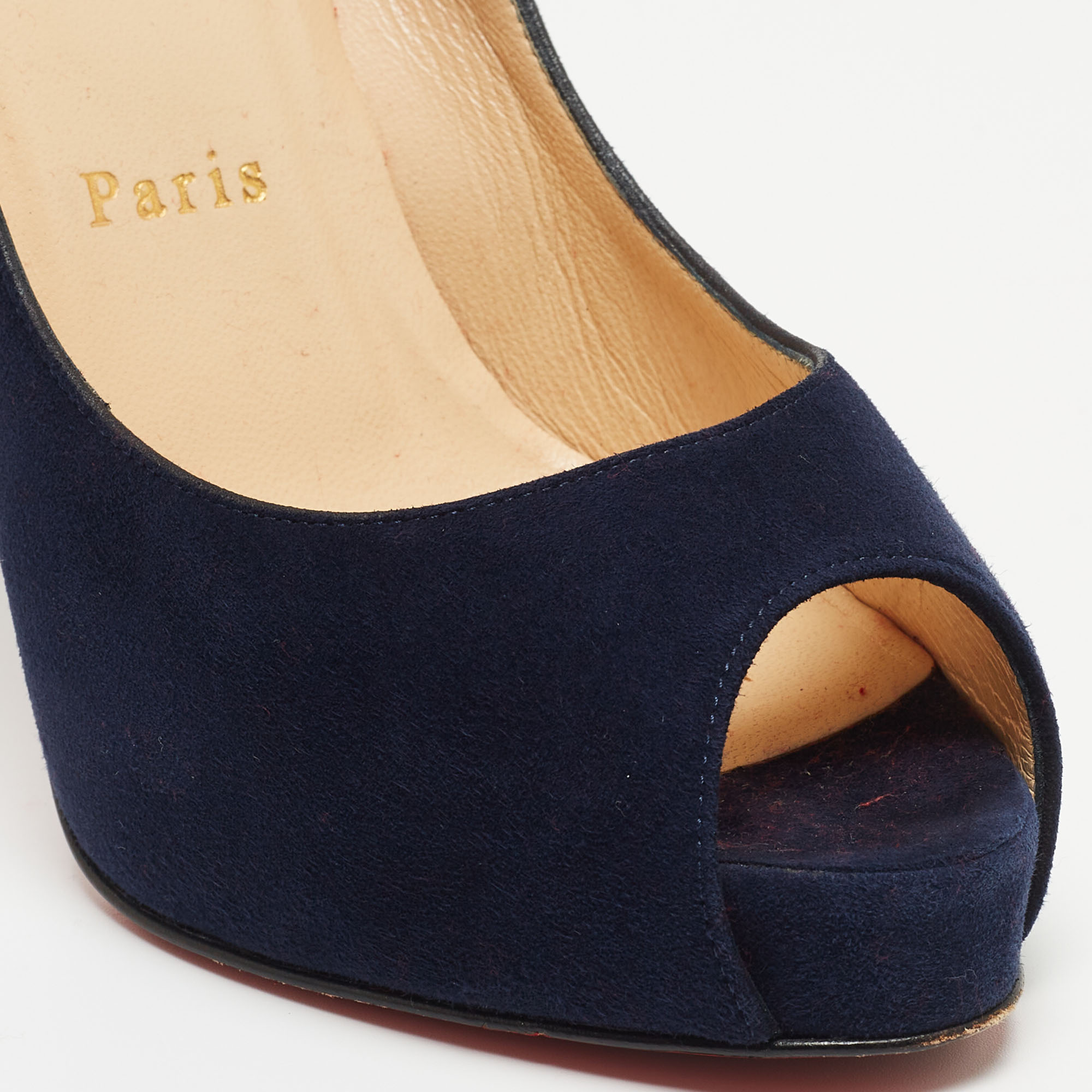 Christian Louboutin Navy Blue Suede New Very Prive Pumps Size 37