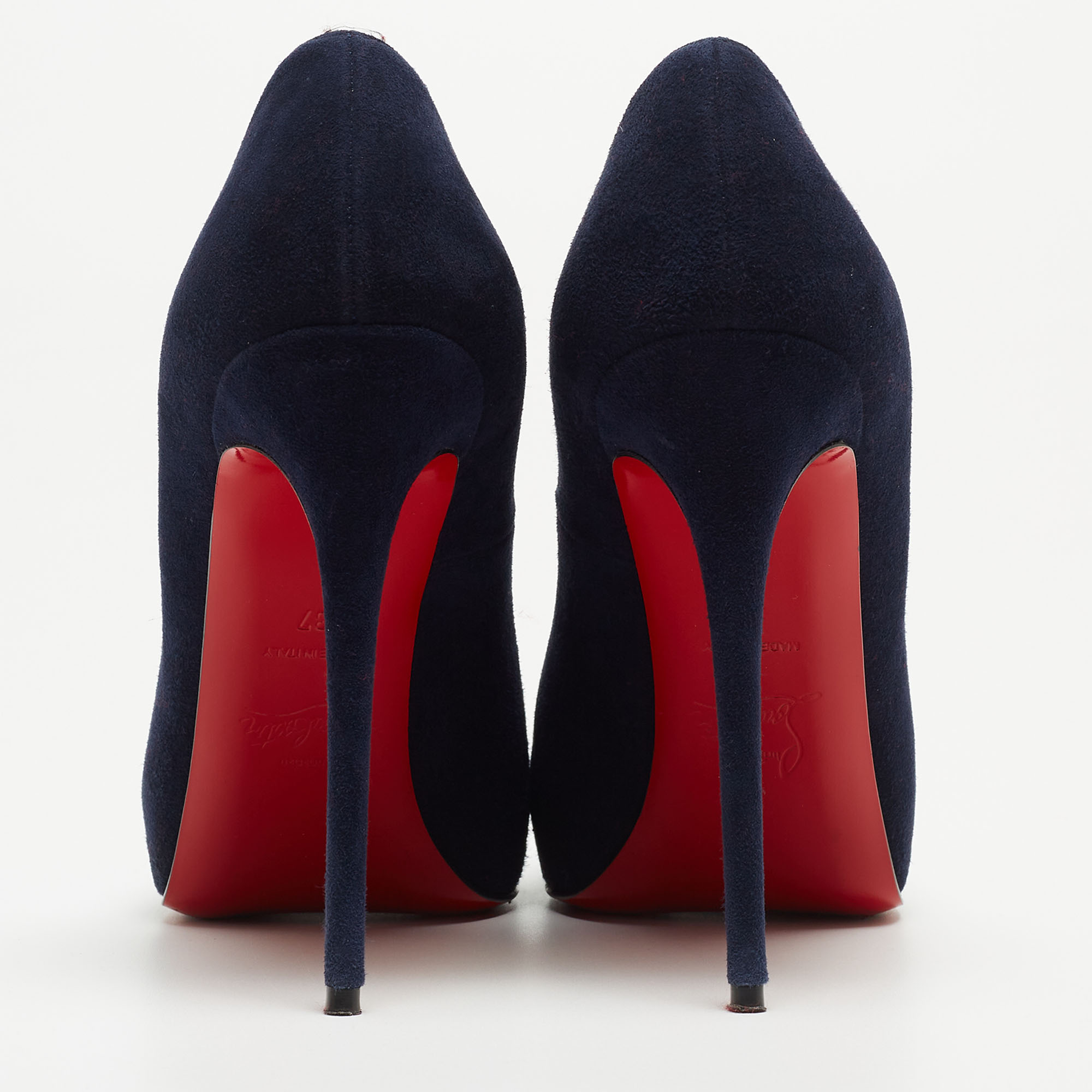Christian Louboutin Navy Blue Suede New Very Prive Pumps Size 37