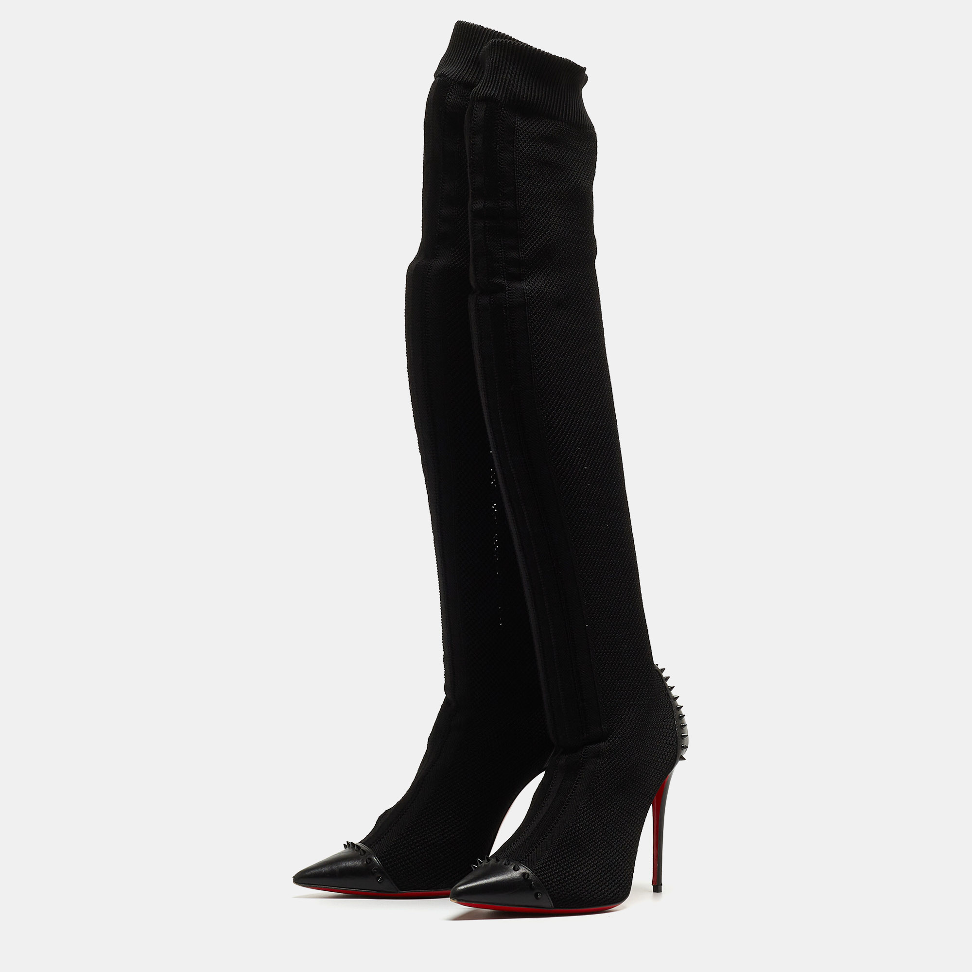 Christian Louboutin Black Knit Fabric and Leather Souricette Knee Length Boots Size
Christian Louboutin Black Knit Fabric and Leather Souricette Knee Length Boots Size