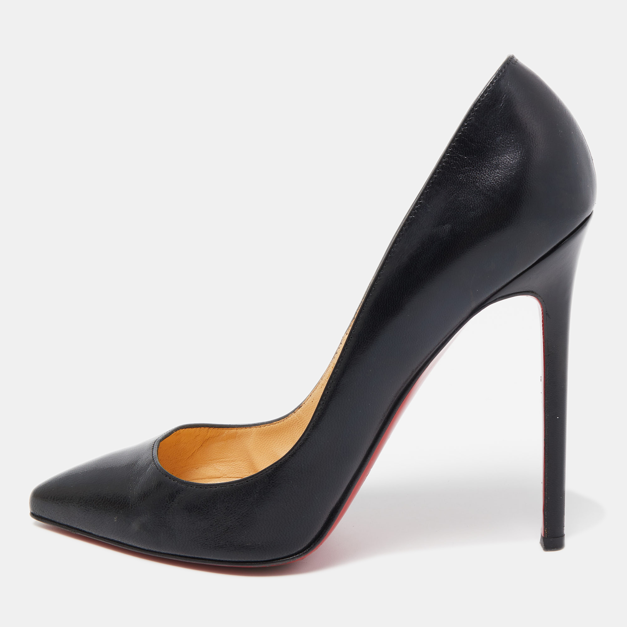 Christian Louboutin Black Leather Pigalle Pumps Size 38.5