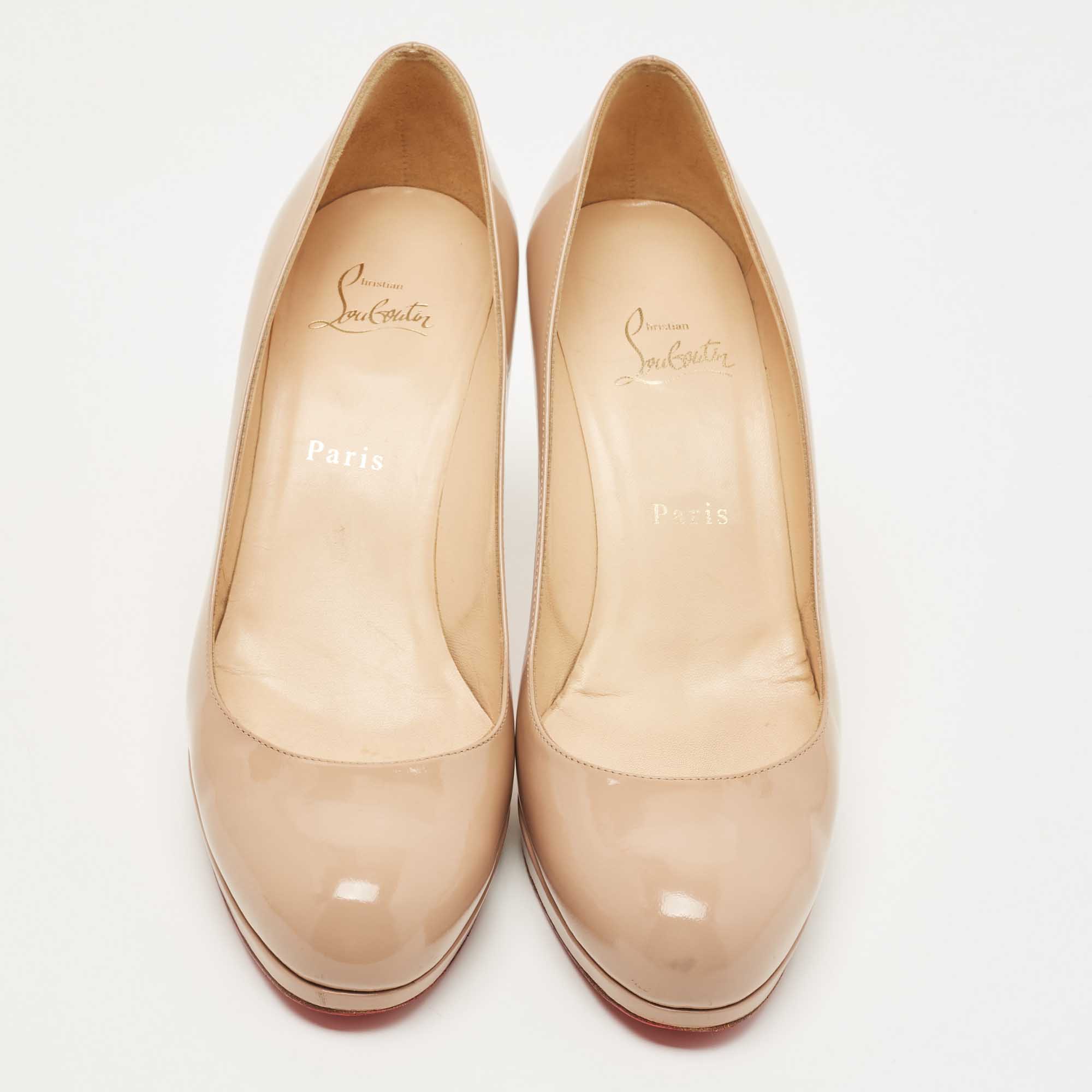 Christian Louboutin Beige Patent New Simple Pumps Size 40