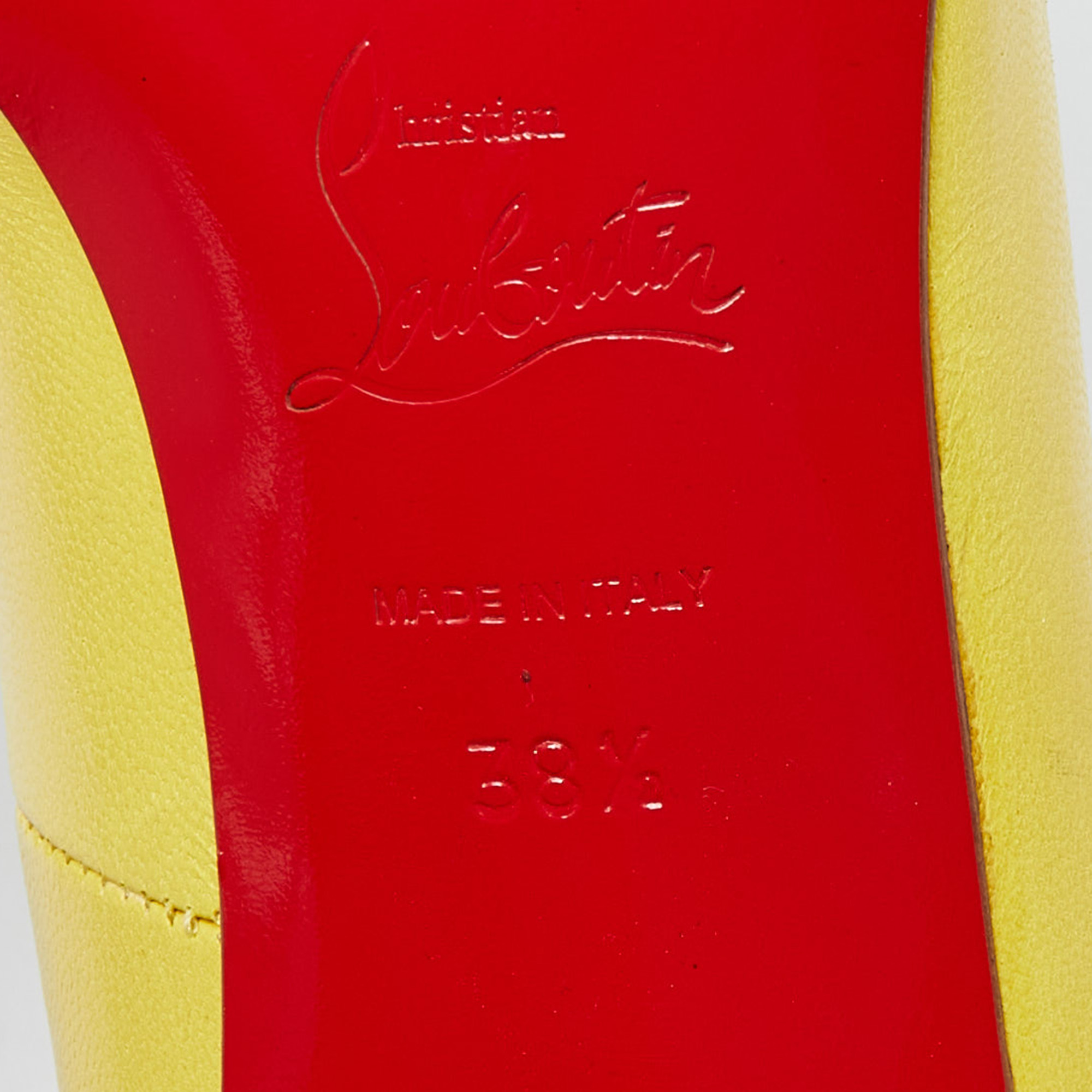 Christian Louboutin Yellow Leather Maryl Pumps Size 38.5