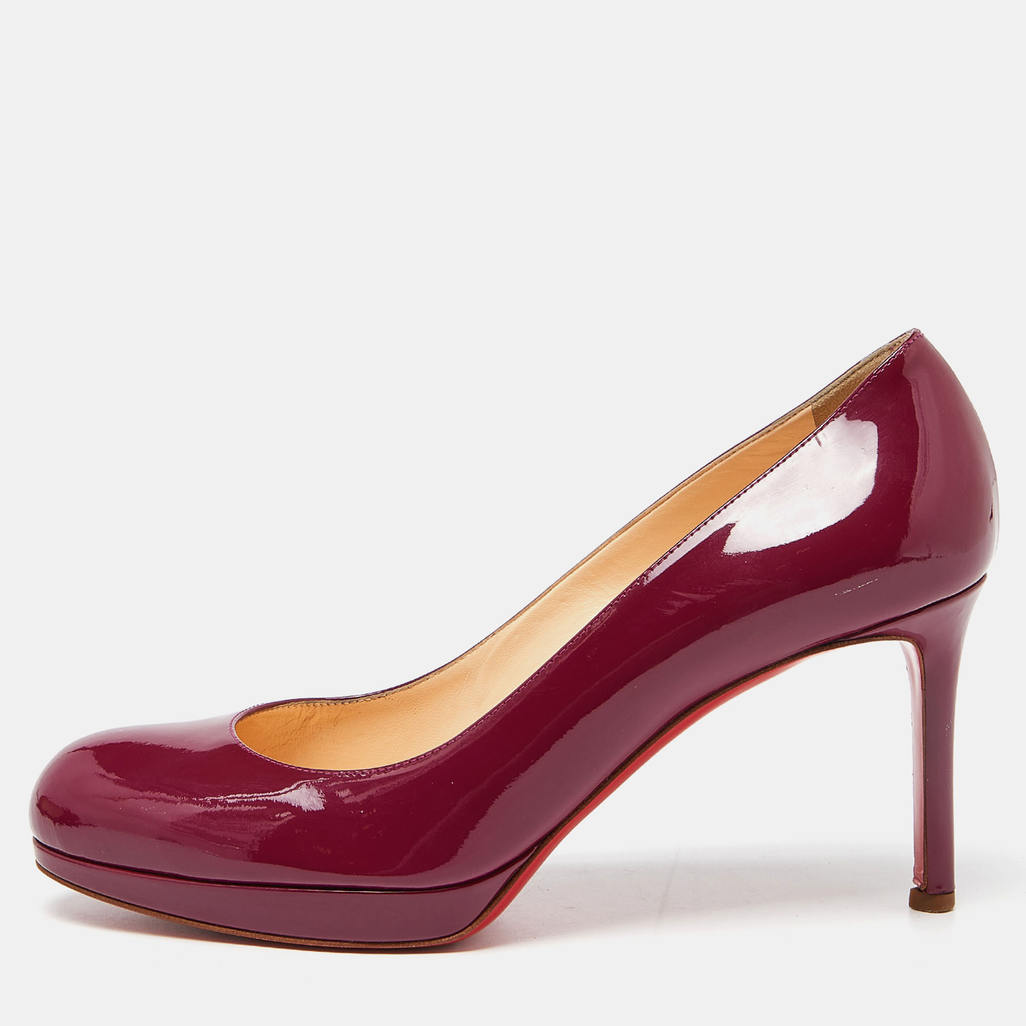 Christian louboutin purple patent leather new simple pumps size 38