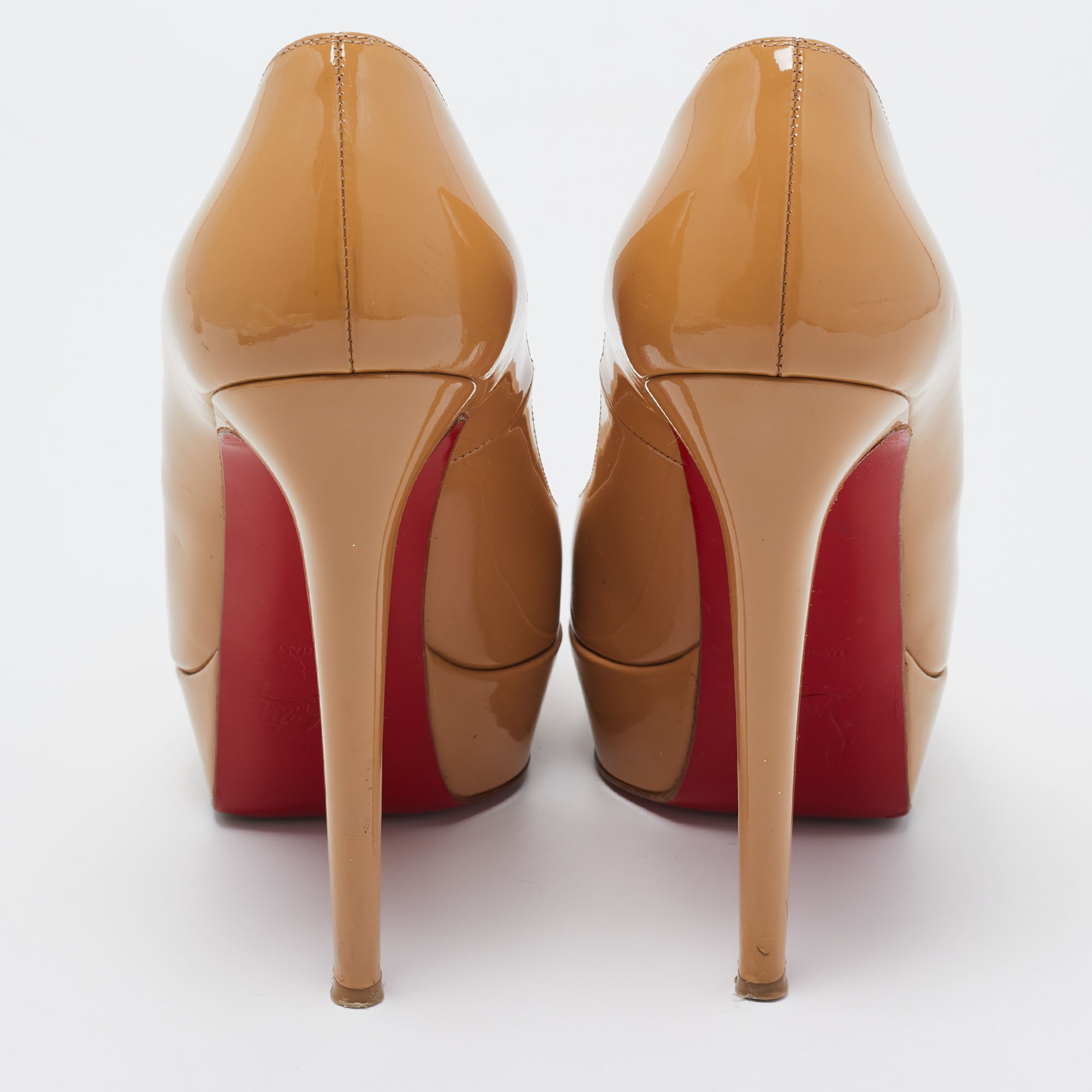 Christian Louboutin Beige Patent Leather Bianca Pumps Size 37