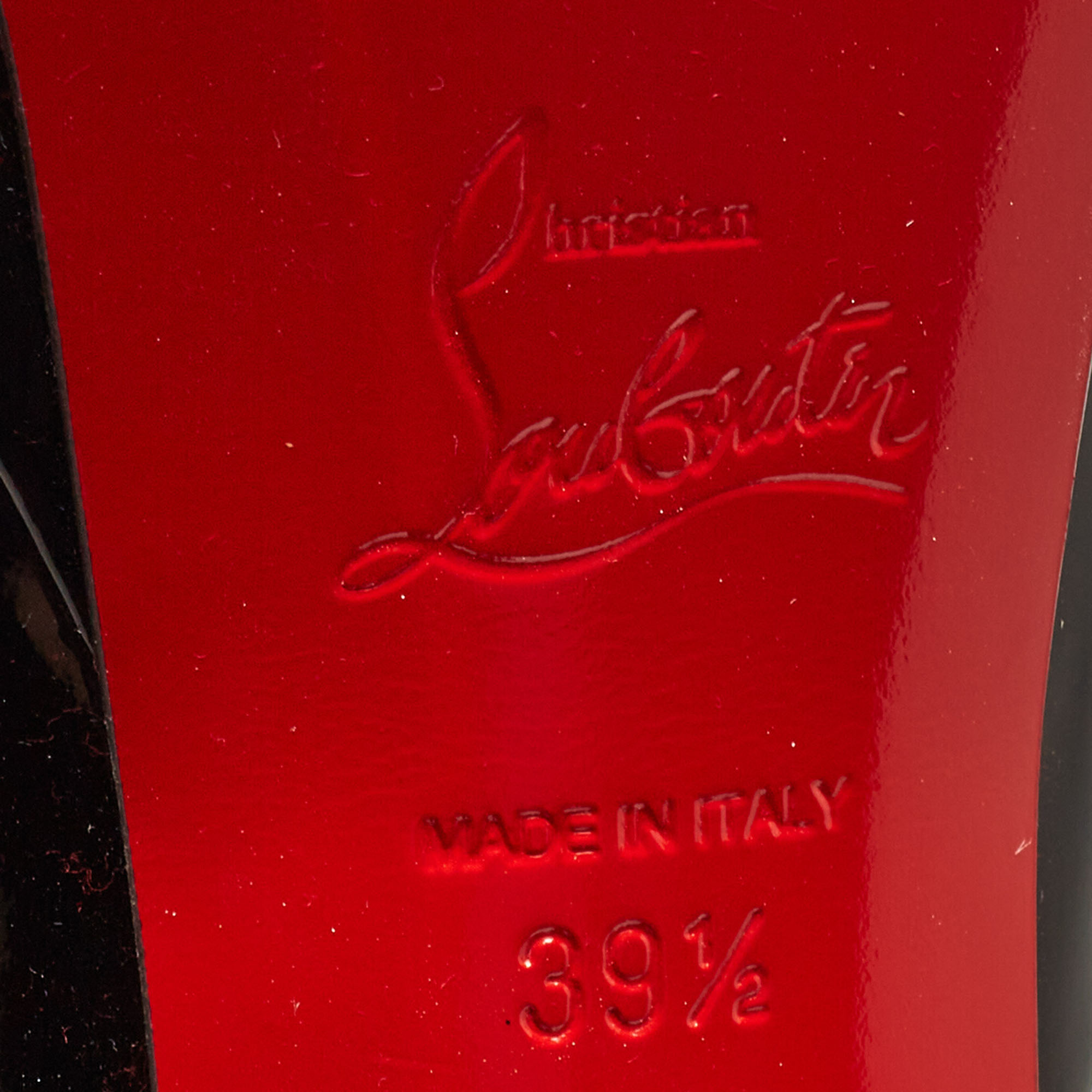 Christian Louboutin Black Patent Leather Bianca Platform Pumps Size 39.5