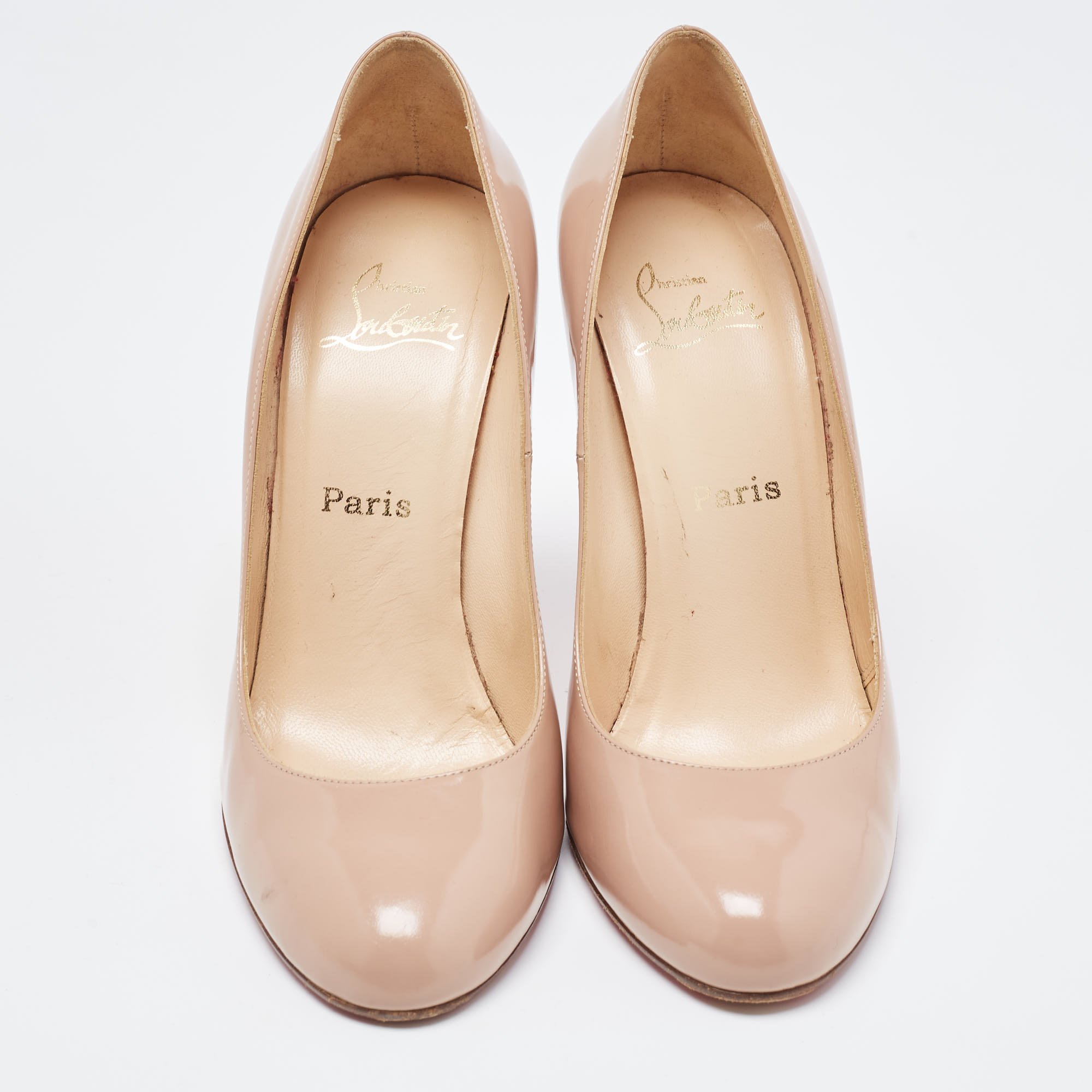 Christian Louboutin Beige Leather Simple Pumps Size 40.5