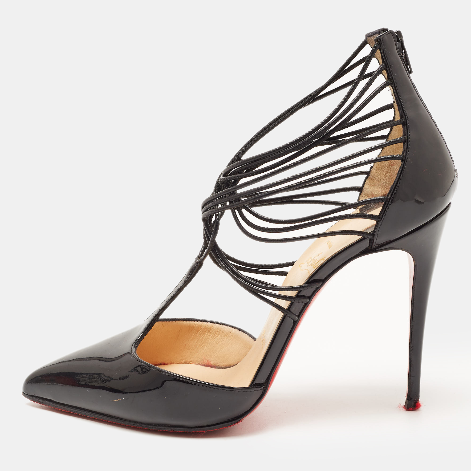 Christian Louboutin Black Patent  Confusa Sandals Size 36