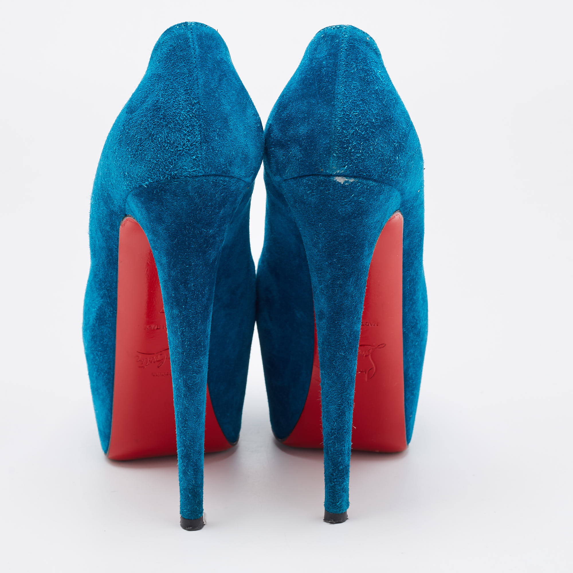 Christian Louboutin Blue Suede Daffodile Pumps Size 37