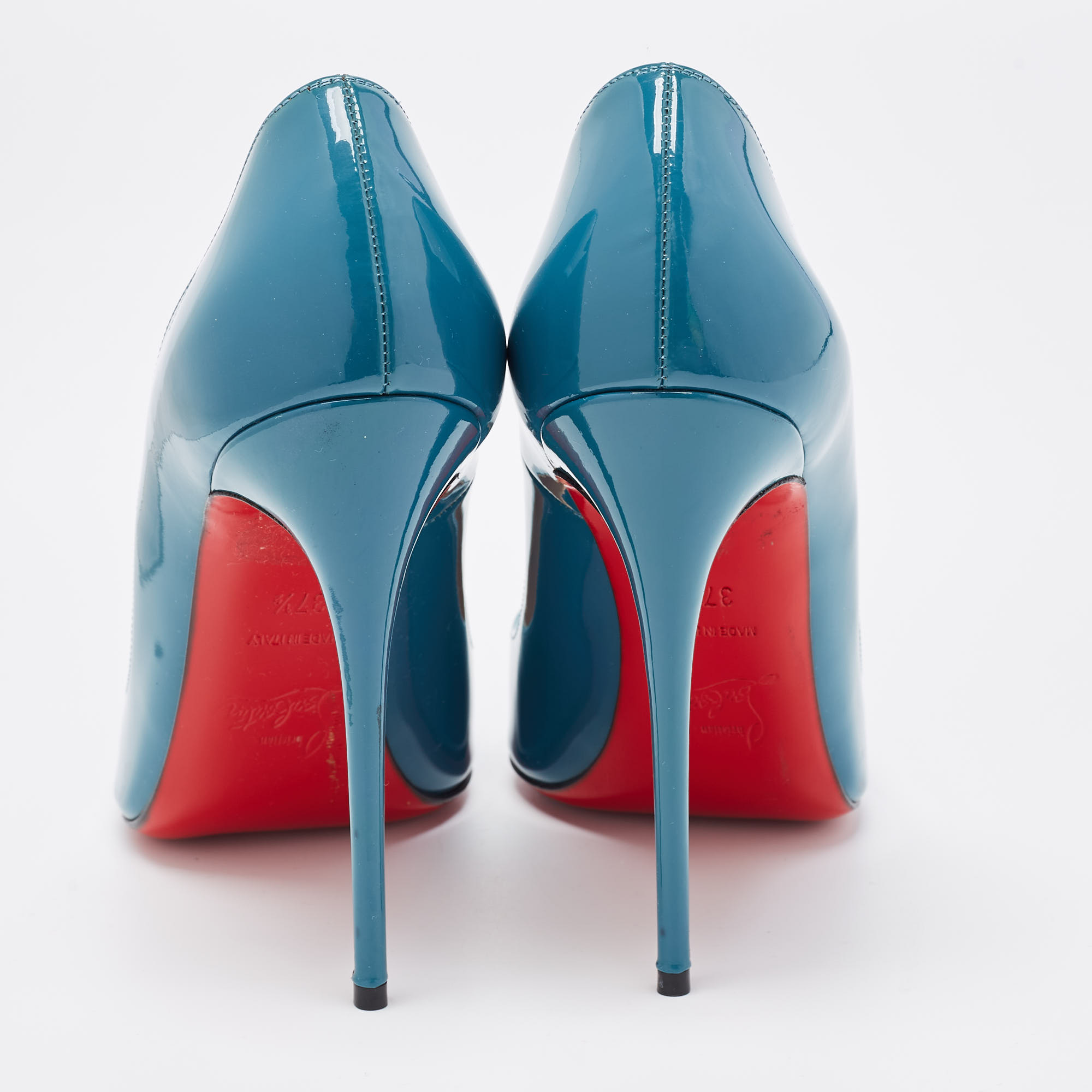 Christian Louboutin Teal Patent Leather So Kate Pumps Size 37.5
