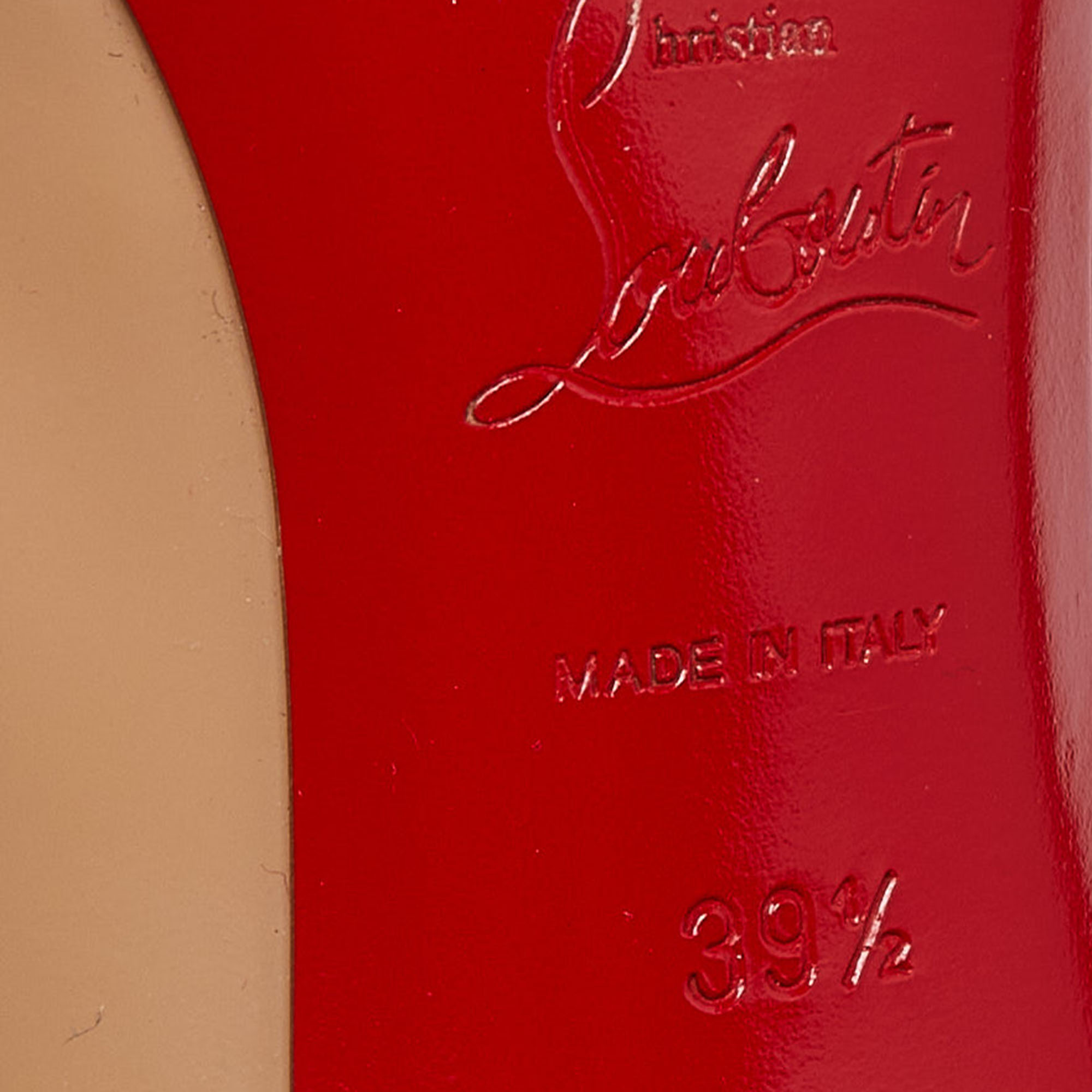 Christian Louboutin Beige Patent Leather New Simple Platform Pumps Size 39.5