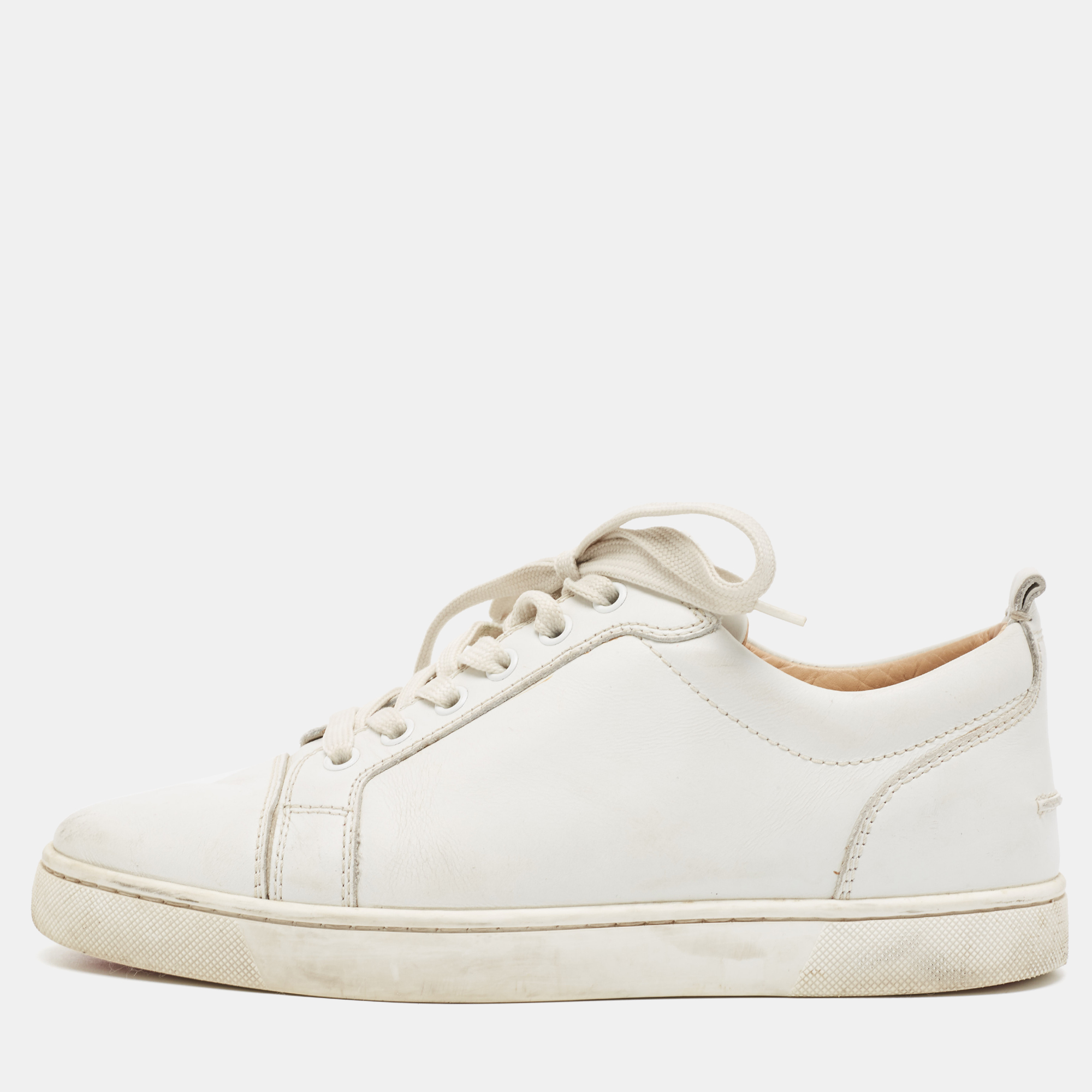 Christian louboutin white leather vieira low top sneakers size 39